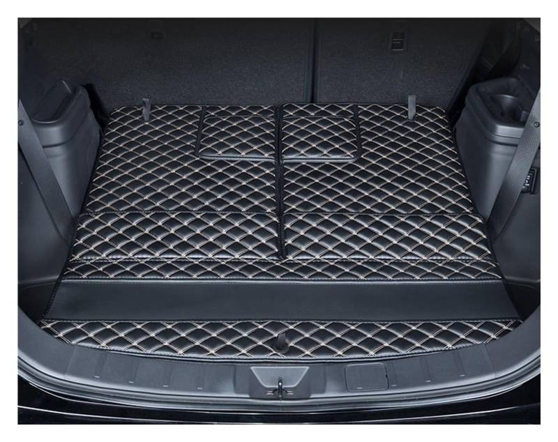 OEXRIG Kofferraummatte Für Mitsubishi Für Outlander 4WD 2WD 2013 2014 2015 2016 2017 2018 2019 2020 2021 Stamm Matte Matten Kofferraum Cargo Schutzmatte(7 Seats Black A,4WD) von OEXRIG