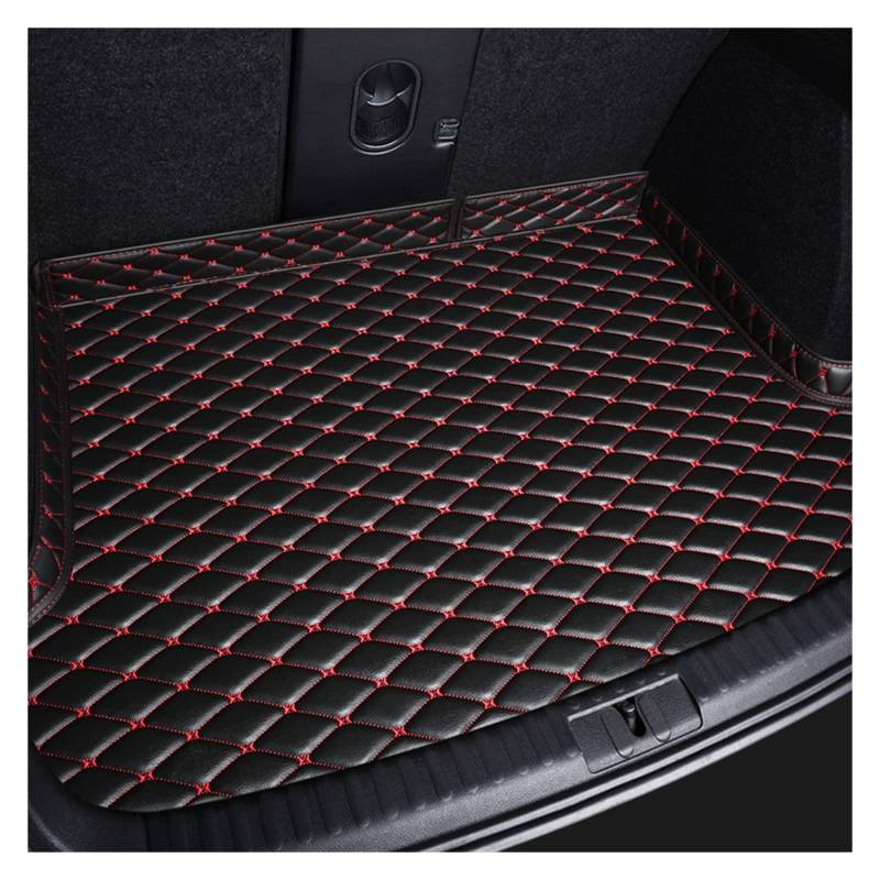 OEXRIG Kofferraummatte Für Peugeot 408 2010-2022 5008 2017-2022 508 2011-2022 Kofferraummatten Aus Leder Kofferraum Cargo Schutzmatte(Black red,408 2010-2022) von OEXRIG