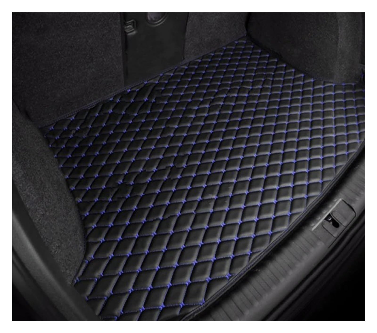 OEXRIG Kofferraummatte Für Volvo Für XC90 MK1 2002~2014 7 Sitz Auto Hinten Stamm Matten Leder Kofferraum Lagerung Abdeckungen Kofferraum Cargo Schutzmatte(Black Blue-A) von OEXRIG