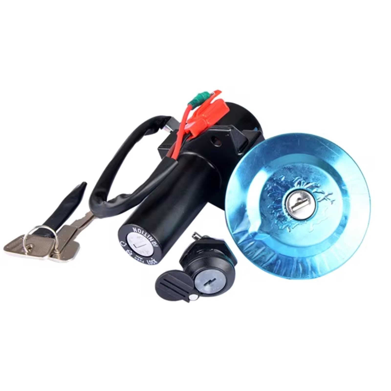 OEXRIG Motorrad Zündschloss Für 125Cc Für YBR 125 Motorrad Roller Elektrische Zündung Schalter Lock Set Power Türschloss Tank Kappe Zündschalter Sitzschloss von OEXRIG