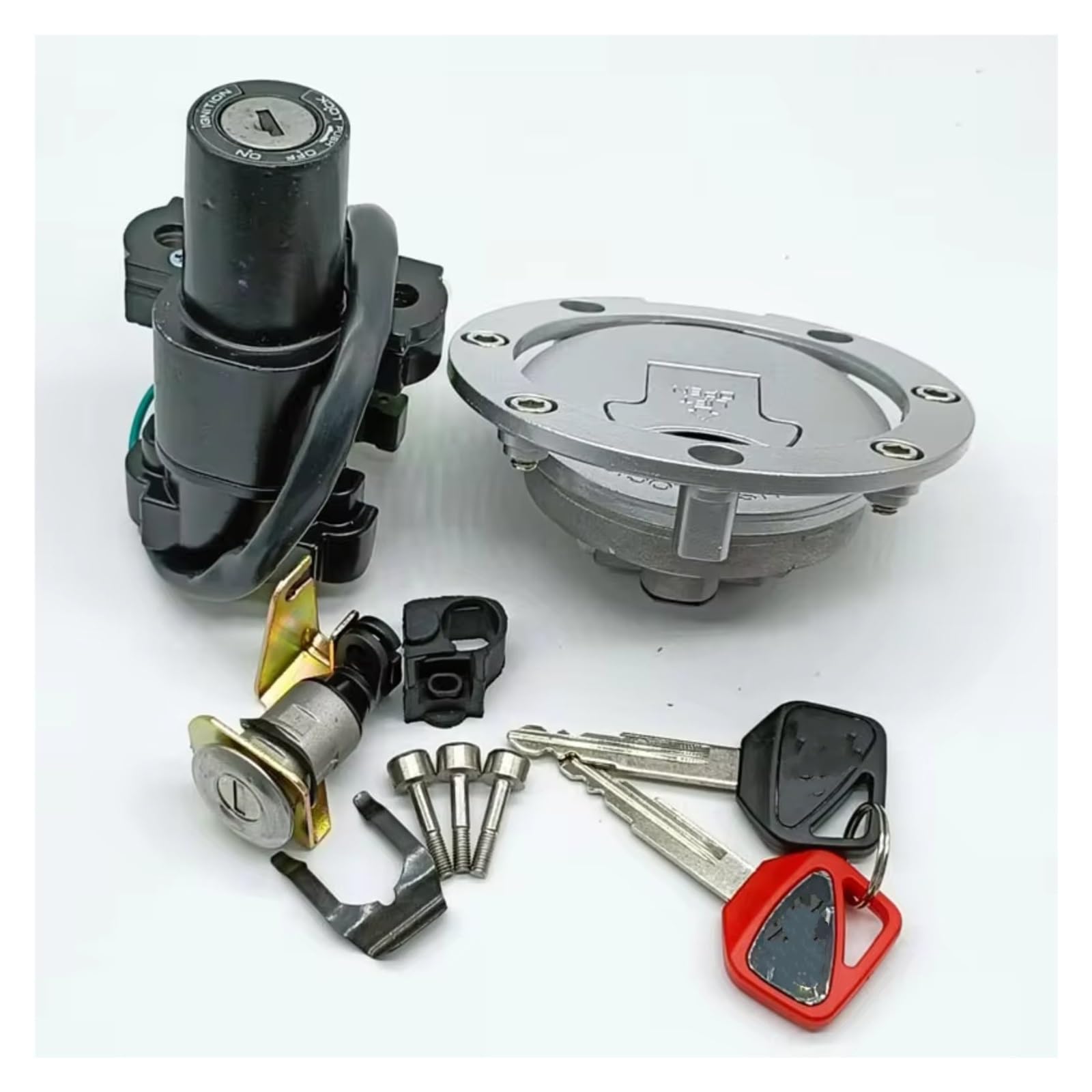 OEXRIG Motorrad Zündschloss Für CB600F 599 PC36 04/2006 Für CB600F Für Hornet 600 PC36 03-2006 Für CB1100SF X11 00-01 Zündschloss Tankdeckel Für Sitzschloss Schlüsselsatz Zündschalter Sitzschloss von OEXRIG