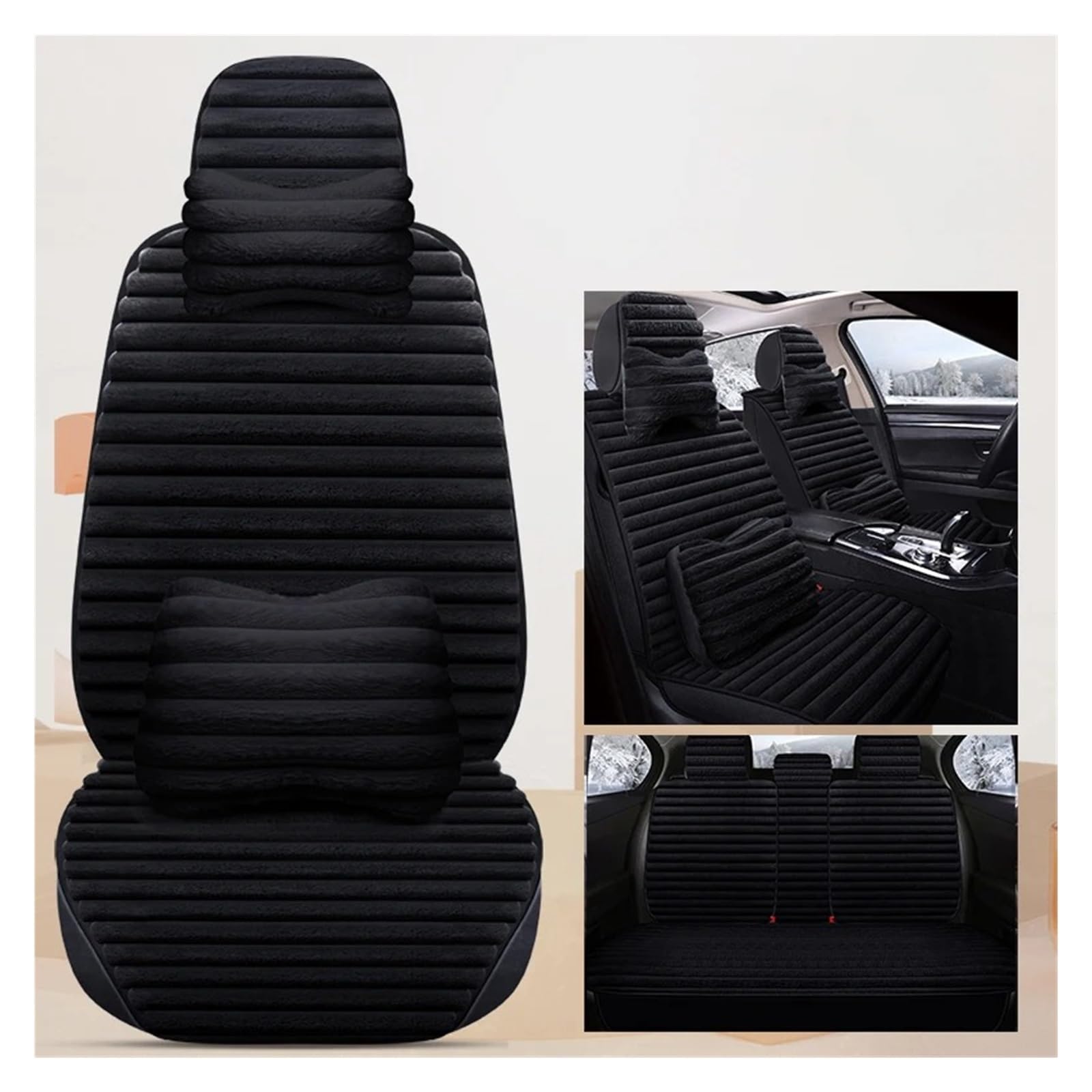 OEXRIG Sitzbezügesets Für A6 Für C6 Für A3 8P Für Sportback Winter Universal Plüsch Auto Sitzbezüge Vollen Satz Autositzbezüge(D-9 Piece) von OEXRIG