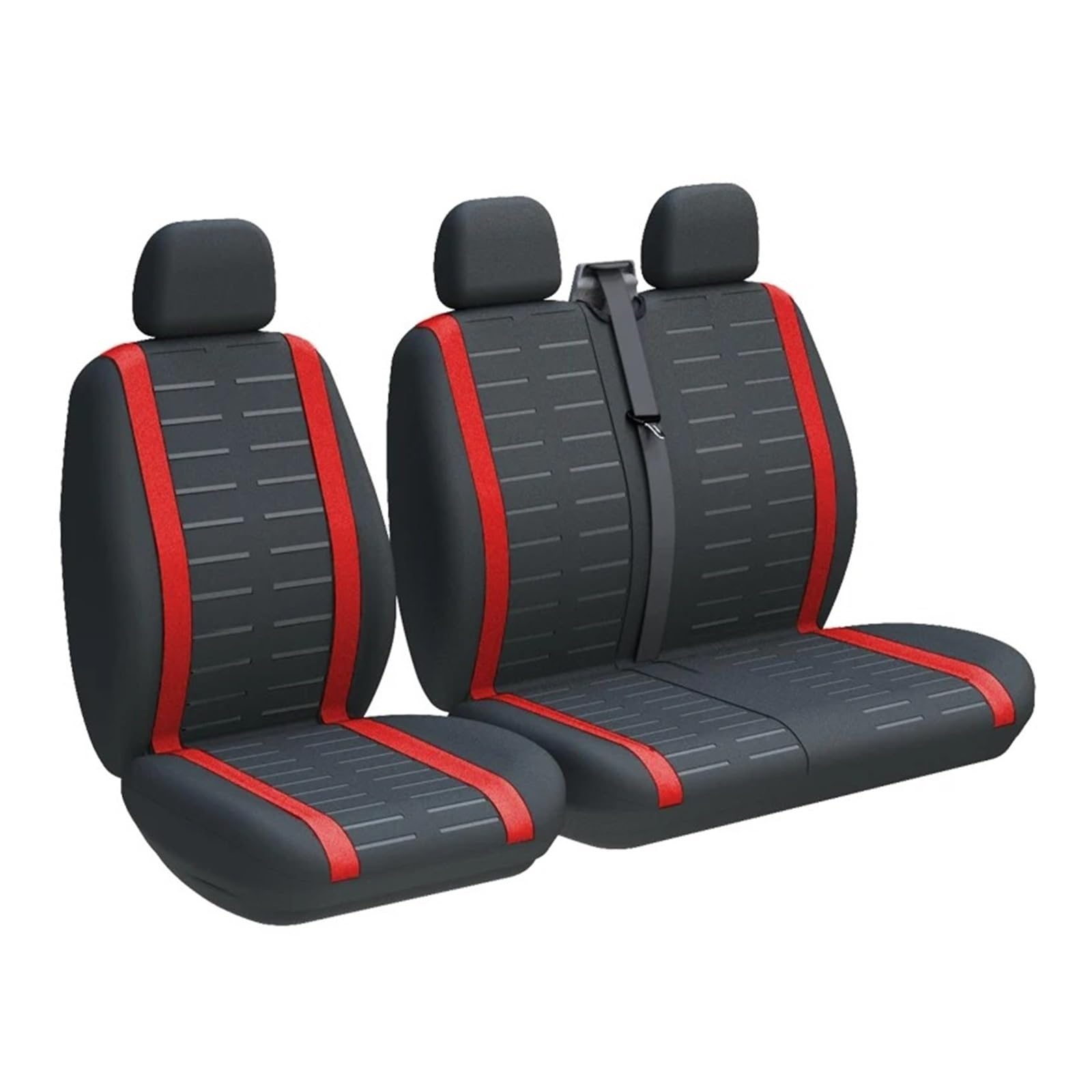 OEXRIG Sitzbezügesets Für Citroen Für Jumpy 2005 Universal Truck 2+1 Sitzbezüge Schutzsitz Autositzbezüge(3-Seater RED) von OEXRIG