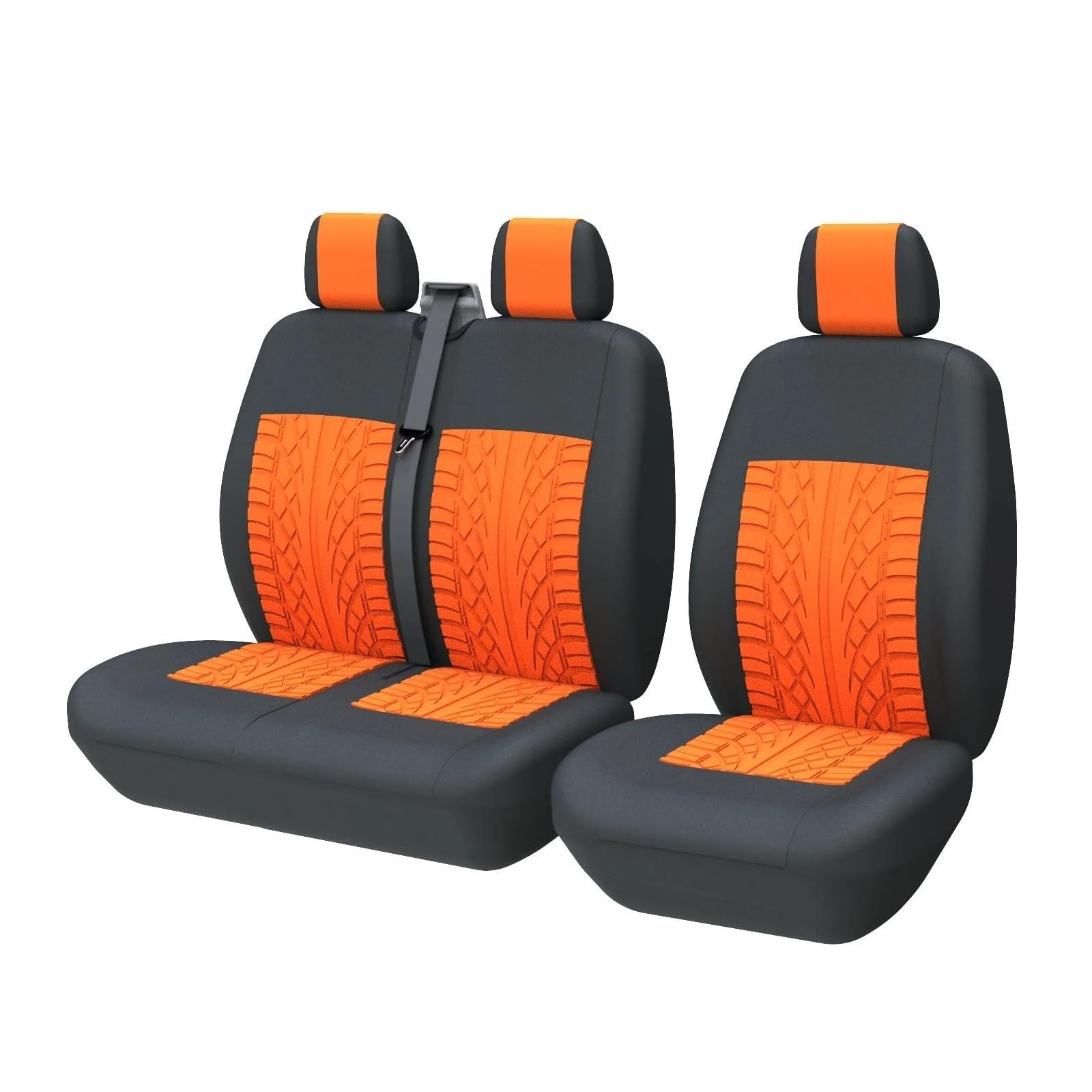 OEXRIG Sitzbezügesets Für Ford Für Transit 2+1 Van Truck LKW Autositzbezüge Universial Autositzschoner Autositzbezüge(Orange) von OEXRIG