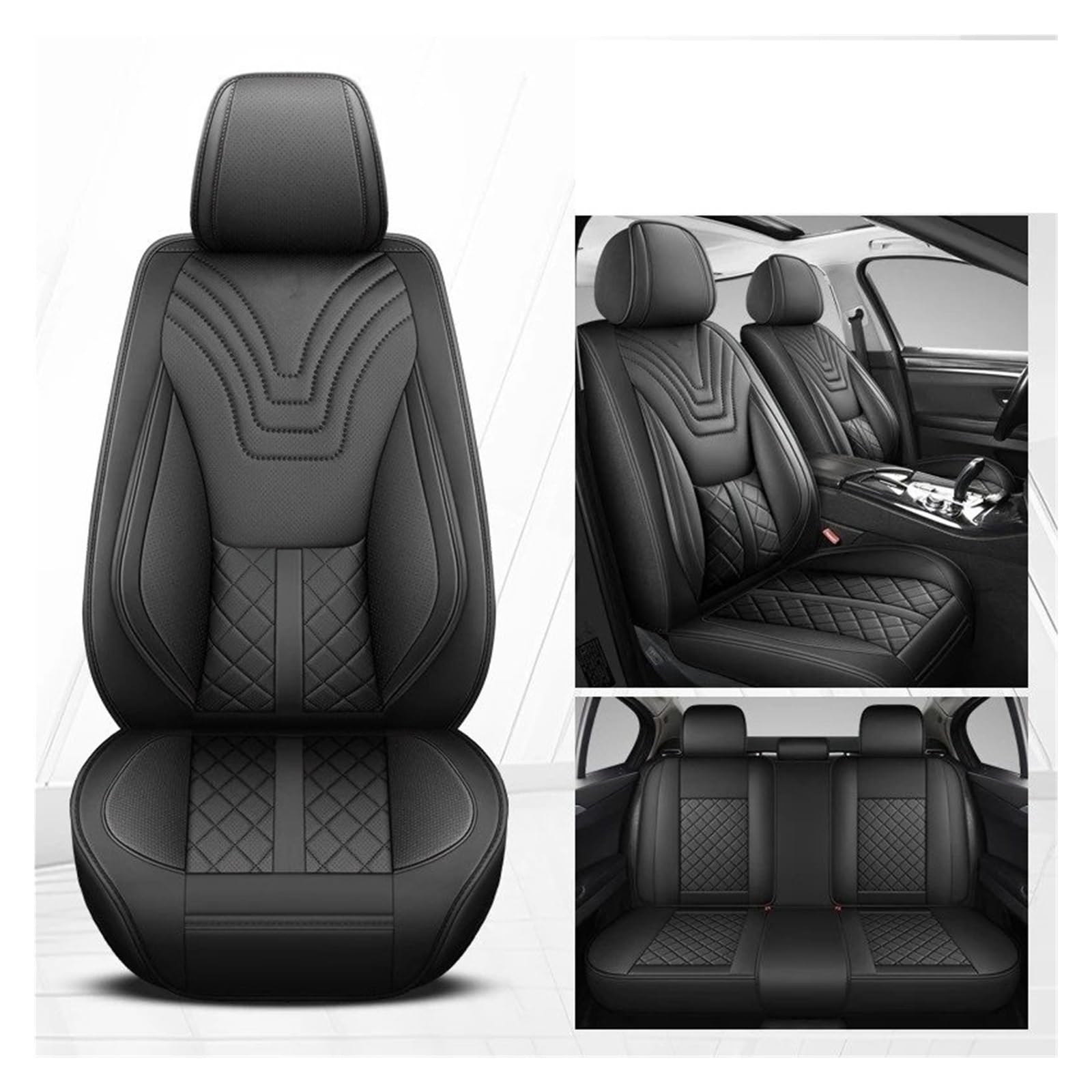 OEXRIG Sitzbezügesets Für Haval Alle Modelle Für Haval Für Hover F7 F5 H6 H7 H5 H8 H9 M6 H2S H1 H2 Universal Leder Auto Sitz Abdeckung Autositzbezüge(All Black) von OEXRIG