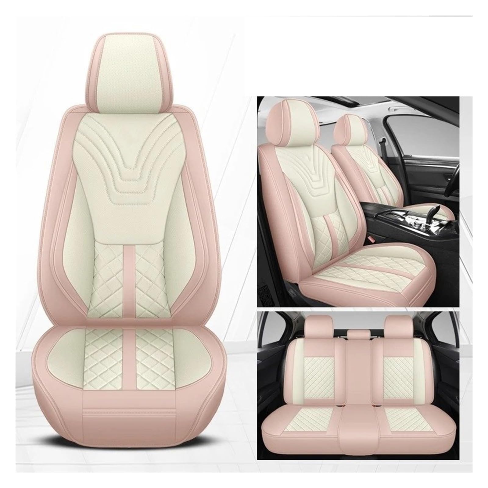 OEXRIG Sitzbezügesets Für Haval Alle Modelle Für Haval Für Hover F7 F5 H6 H7 H5 H8 H9 M6 H2S H1 H2 Universal Leder Auto Sitz Abdeckung Autositzbezüge(Pink) von OEXRIG