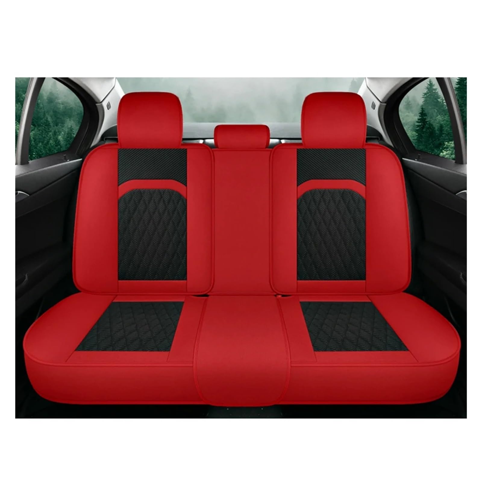 OEXRIG Sitzbezügesets Für Suzuki Für Swift Für Samurai Für Grand Für Alto SX4 Für Vitara Für Liana Universeller Kompletter Satz Autositzbezüge Autositzbezüge(Black Red Rear) von OEXRIG