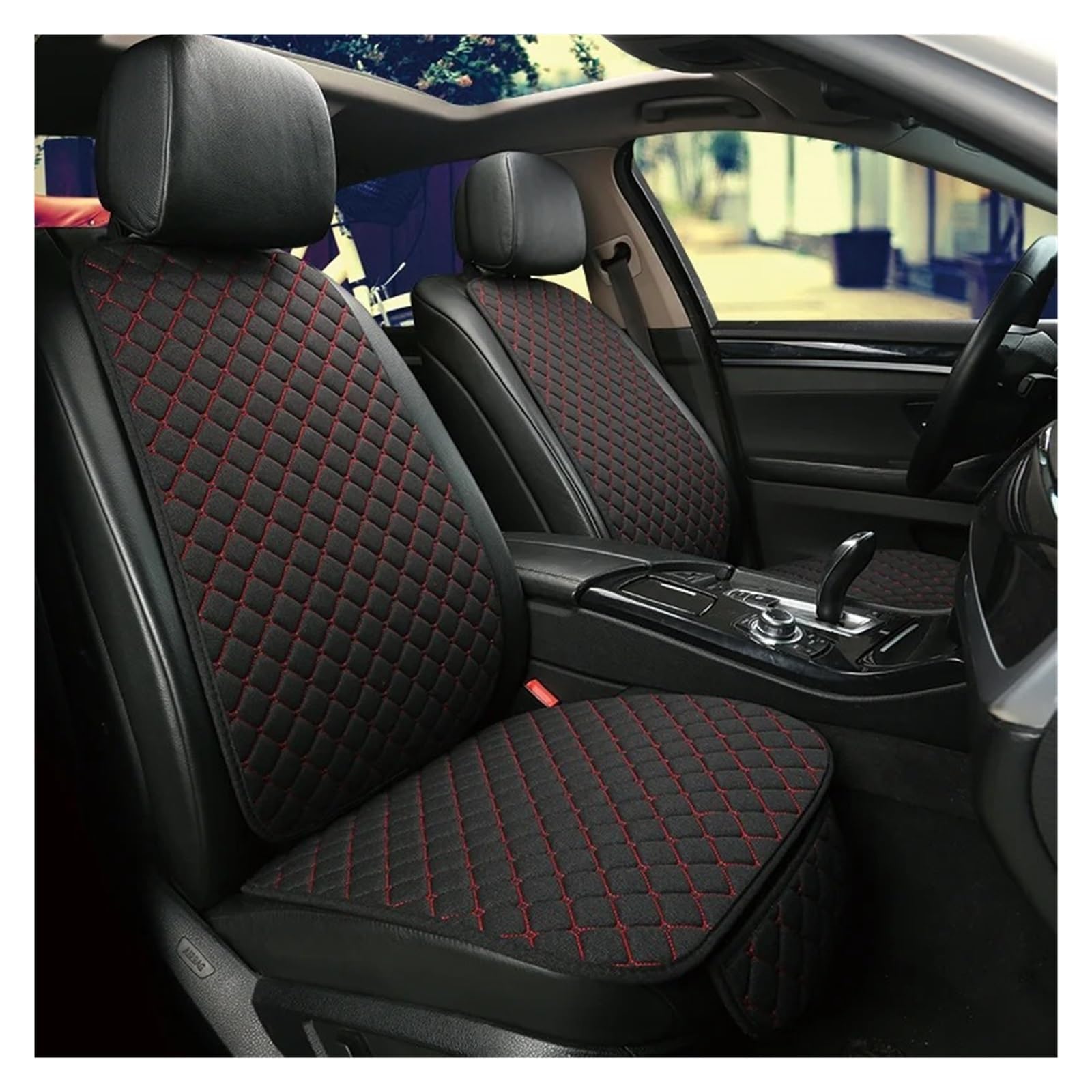 Sitzbezügesets Für Lexus ES CT IST GS GX LS LX NX RX Für GS450H LS350 LS430 LS460 LX570 NX200 Leinen Auto Sitzbezug Sitzkissen Autositzbezüge(Black Red 2 seat) von OEXRIG