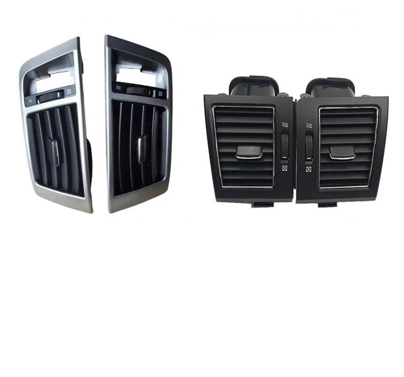 Auto-Lüftungsgitter Für Toyota Für Land Für Cruiser 200 LC200 2008-2015 Grill Auto A/C Klimaanlage Outlet Luft Frische Grill Auslässe 55687-60100 AC Air Vent Outlet(4pieces-Black-Silver) von OEXRIGRU