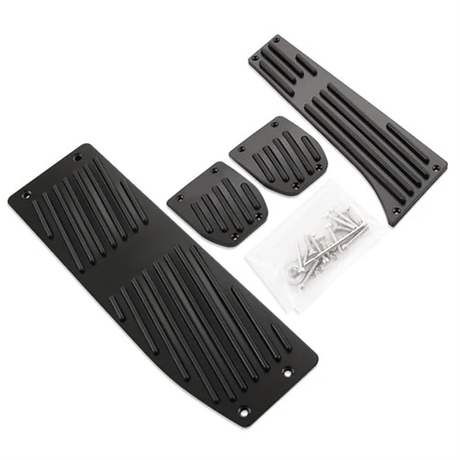 Auto Pedale E30 E36 E46 E87 E90 E91 E92 E93 M3 Für Tech at MT Aluminium Fußstütze Pedale Set fit Bremse Pedalkappen(Black 4 Piece MT) von OEXRIGRU