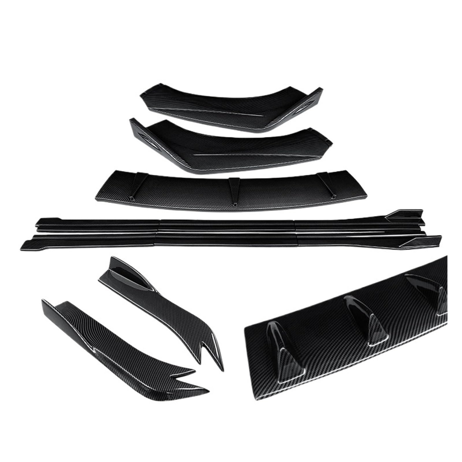 Auto Seitenschweller A4 2009 2010 2011 2012 2013 2014 2015 2016 Auto Front Stoßstange Splitter Lip Body Kit Spoiler Seite Röcke Hinten Wrap Winkel Auto Seitenschweller Spoiler(Carbon Fiber Look) von OEXRIGRU