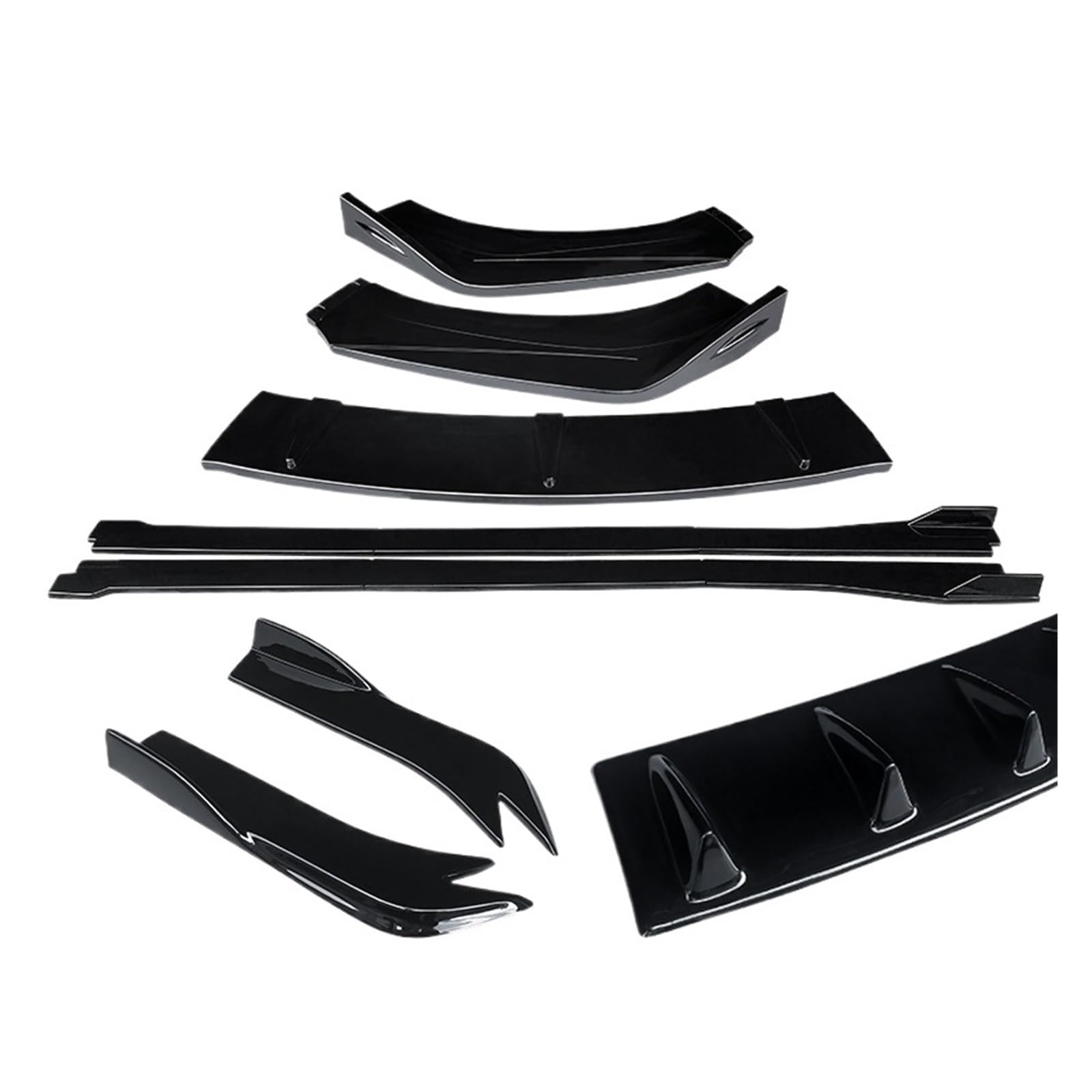 Auto Seitenschweller A4 2009 2010 2011 2012 2013 2014 2015 2016 Auto Front Stoßstange Splitter Lip Body Kit Spoiler Seite Röcke Hinten Wrap Winkel Auto Seitenschweller Spoiler(Gloss Black) von OEXRIGRU