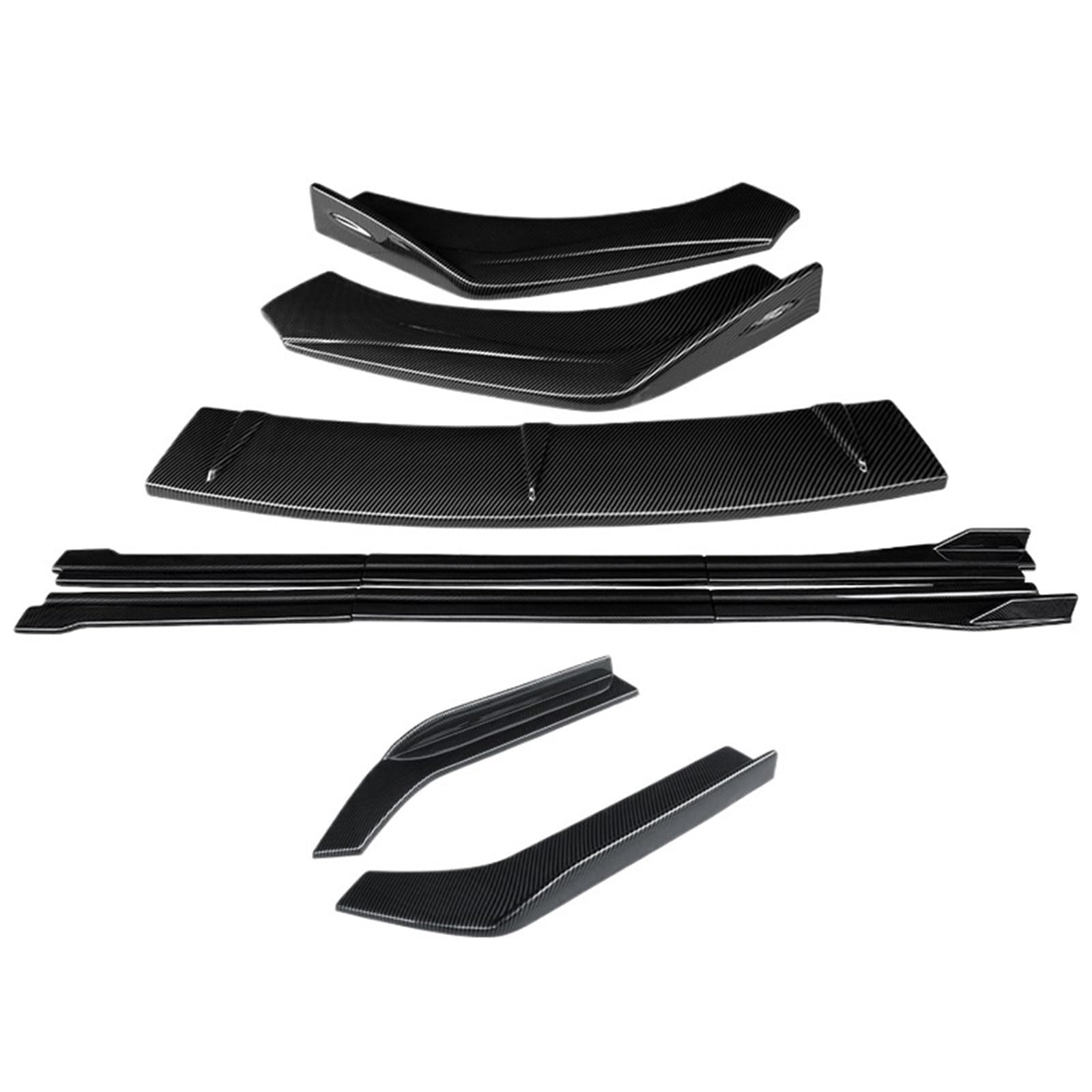 Auto Seitenschweller A8 2017-2019 2020 2021 2022 2023 2024 Auto Front Stoßstange Splitter Lip Body Kit Spoiler Seite Schweller Extensions Hinten Wrap Winkel Auto Seitenschweller Spoiler(Carbon Fiber L von OEXRIGRU