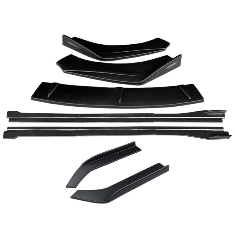 Auto Seitenschweller A8 2017-2019 2020 2021 2022 2023 2024 Auto Front Stoßstange Splitter Lip Body Kit Spoiler Seite Schweller Extensions Hinten Wrap Winkel Auto Seitenschweller Spoiler(Matte Black) von OEXRIGRU