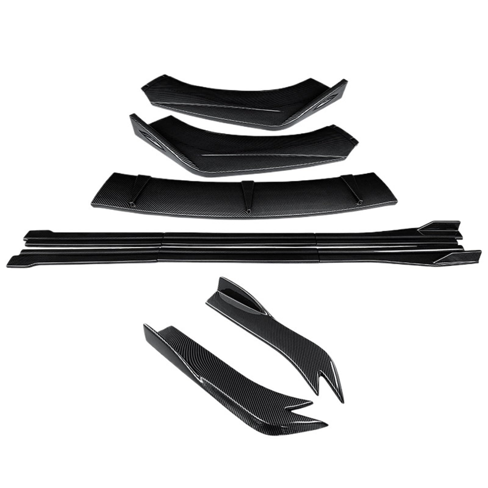 Auto Seitenschweller Für Mazda 3 Für Axela 2014-2019 Auto Frontschürze Spoiler Splitter Lip Untere Schutz Platte Trim Klinge Körper Kit Schutz Seite Röcke Auto Seitenschweller Spoiler(Carbon Fiber Loo von OEXRIGRU