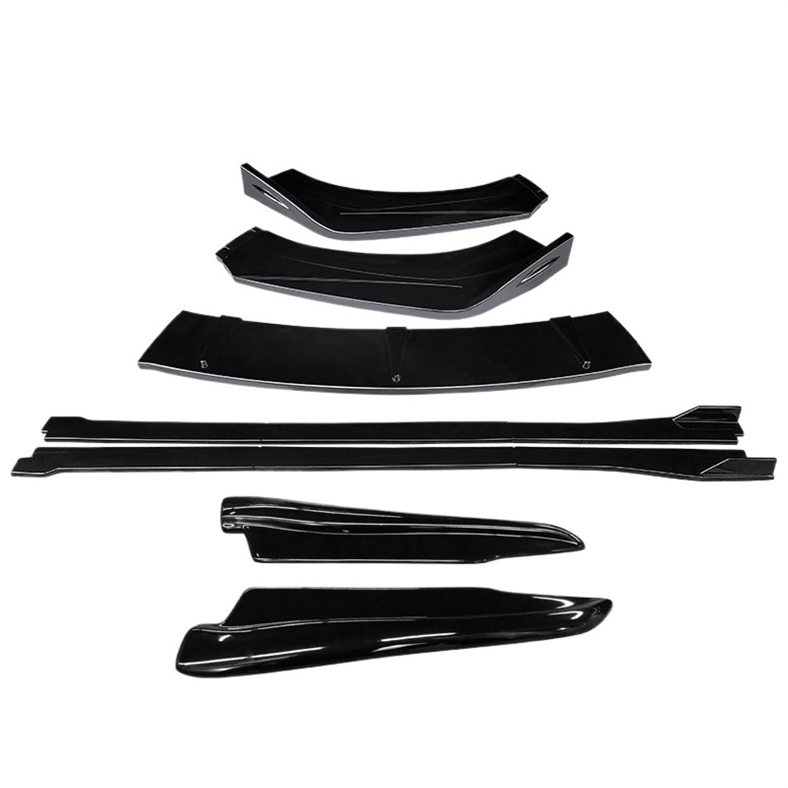 Auto Seitenschweller Für Mazda 6 Für Raptor 2009-2015 Auto Front Stoßstange Splitter Lip Body Kit Spoiler Seite Röcke Extensions Hinten Wrap Winkel Auto Seitenschweller Spoiler(Gloss Black) von OEXRIGRU