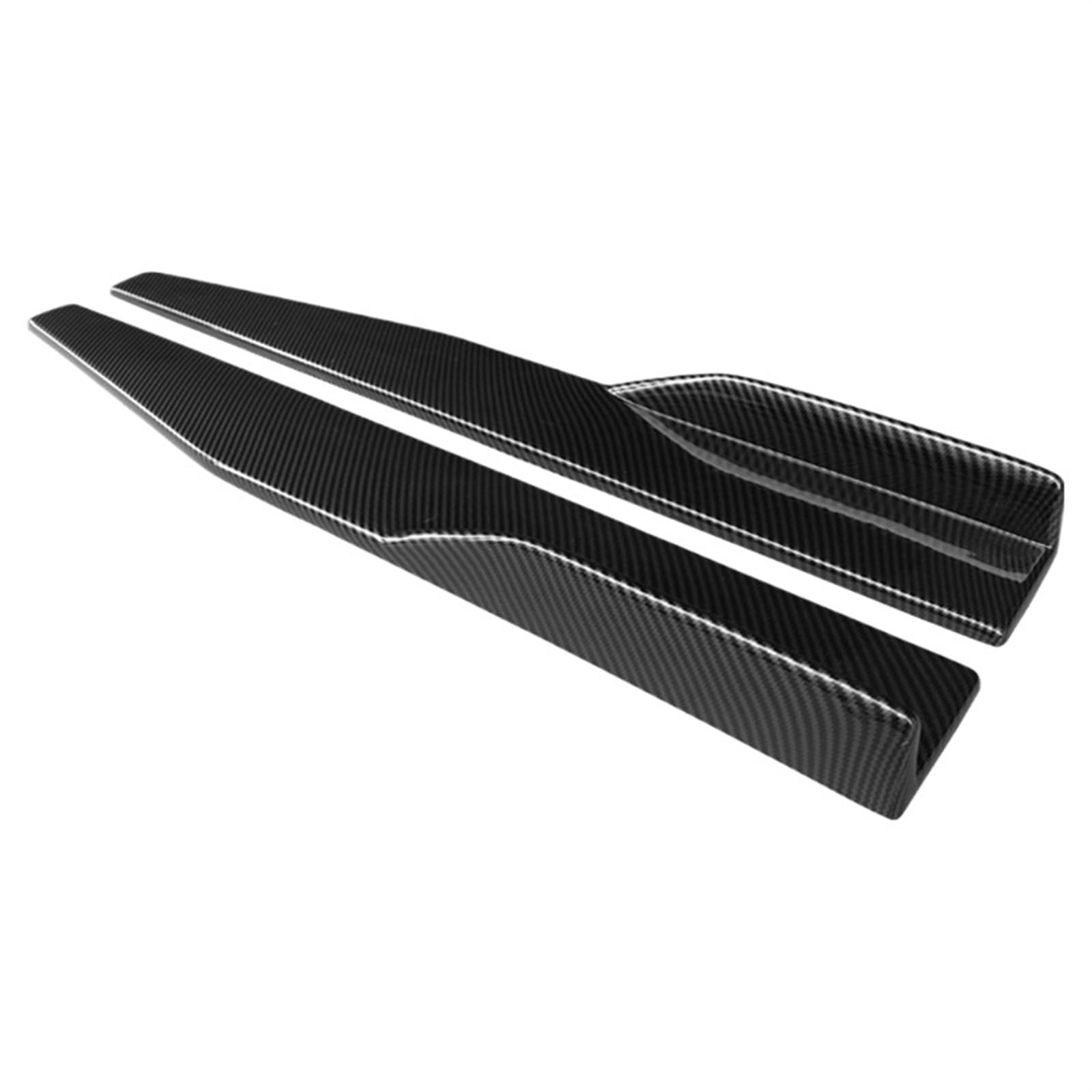 Auto Seitenschweller Für Stadt 2014 2015 2016 2017 2018 2019 Auto Seite Rock Stoßstange Diffusor Spoiler Schürzen Flügel 75 cm Zubehör ABS Auto Seitenschweller Spoiler(Carbon Fiber Look) von OEXRIGRU