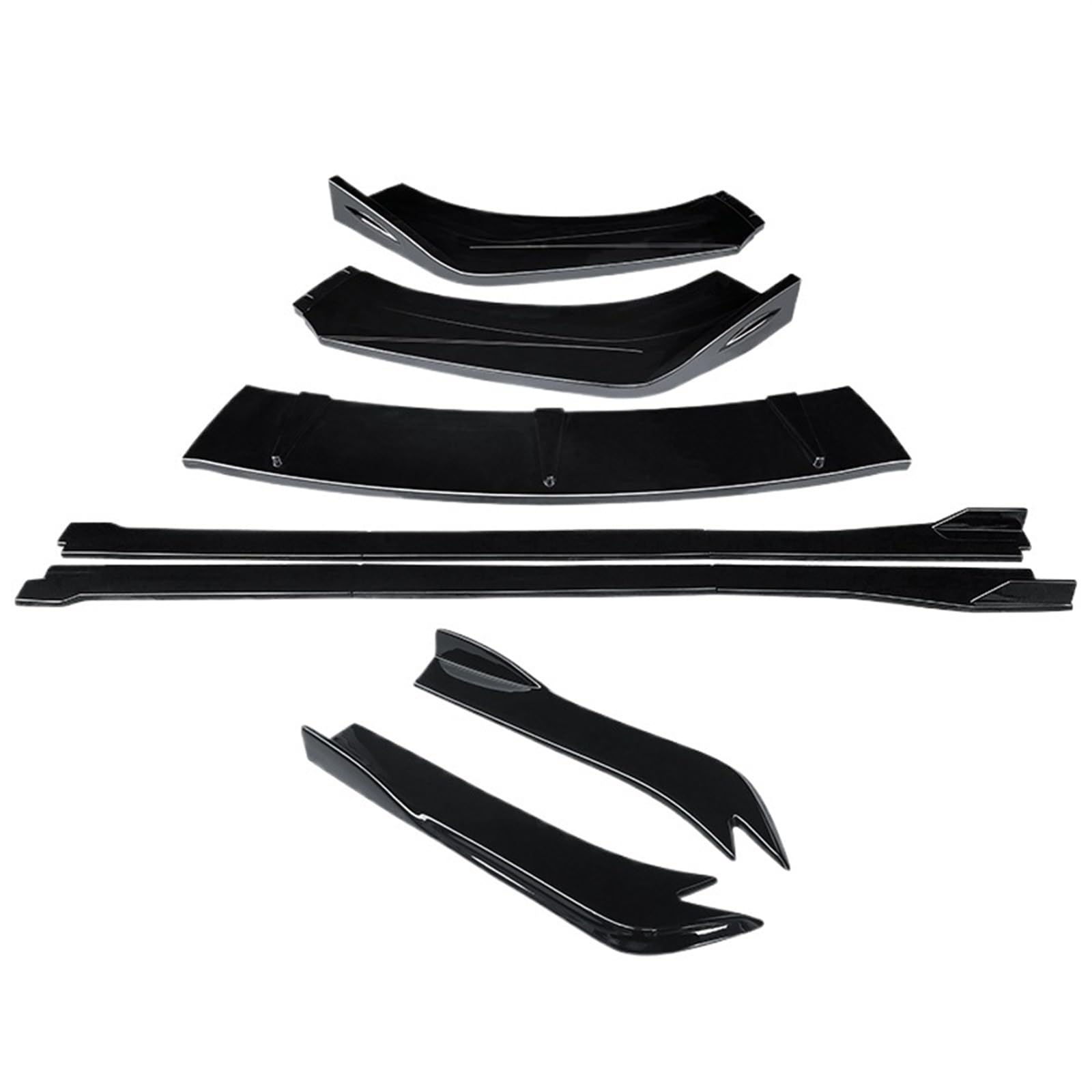 Auto Seitenschweller Für Toyota Für Corolla 2014 Front Stoßstange Splitter Lip Spoiler Seite Röcke Extensions Hinten Wrap Winkel Auto Körper Kit Auto Seitenschweller Spoiler(Gloss Black) von OEXRIGRU