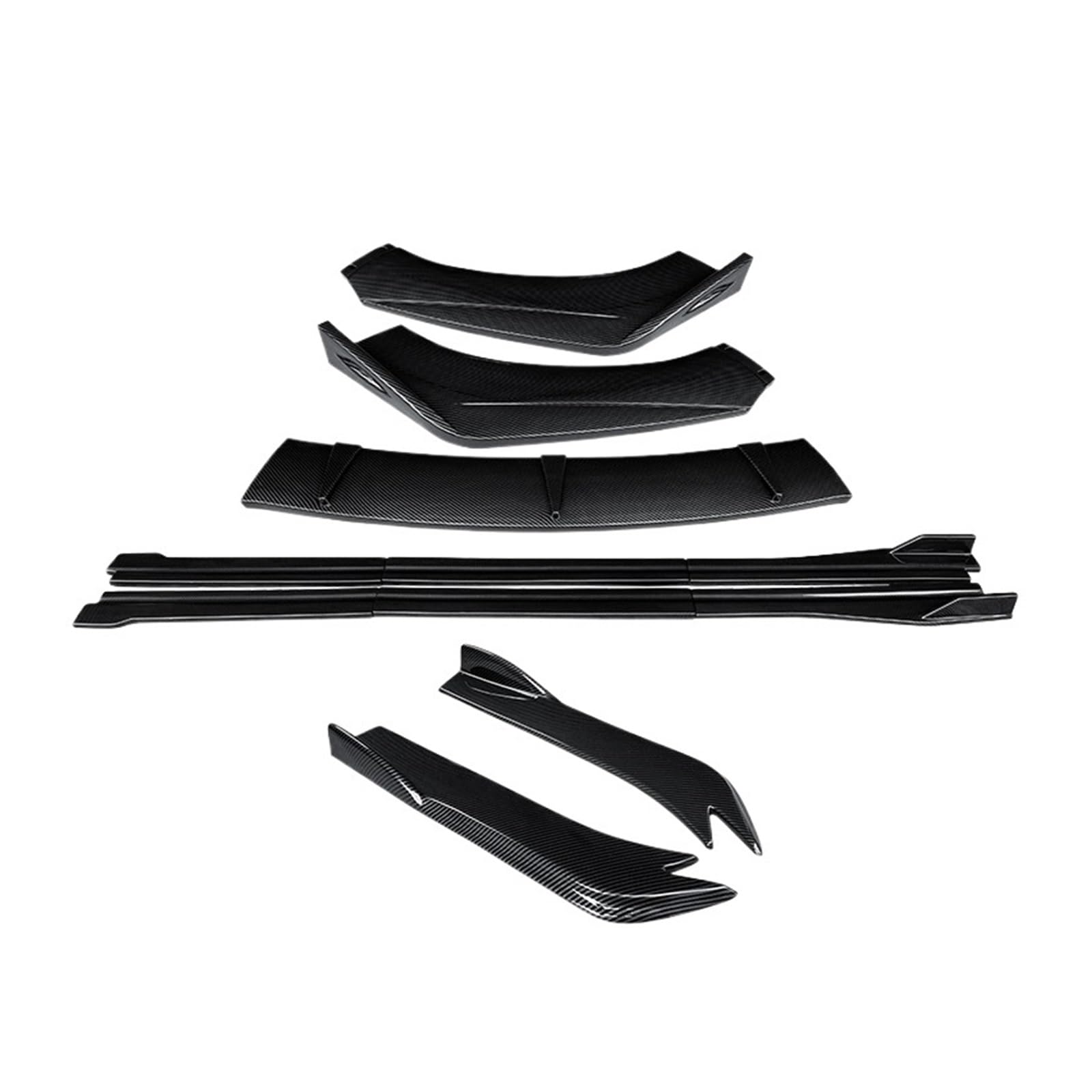 Auto Seitenschweller Für VW Für Magotan B6 2007 2008 2009 2010 2011 Auto Front Stoßstange Splitter Lip Body Kit Spoiler Seite Röcke Extensions Hinten Wrap Winkel Auto Seitenschweller Spoiler(Carbon Fi von OEXRIGRU