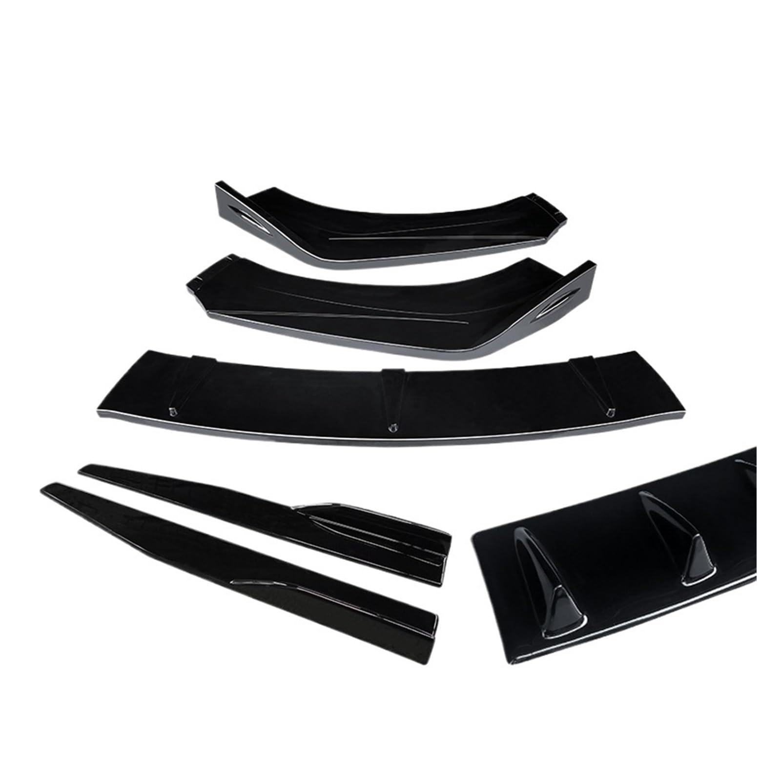 Auto Seitenschweller TT 2004-2019 Auto Front Stoßstange Splitter Lip Body Kit Spoiler Seite Röcke Hinten Lip Diffusor Spoiler ABS Auto Seitenschweller Spoiler(A Gloss Black) von OEXRIGRU