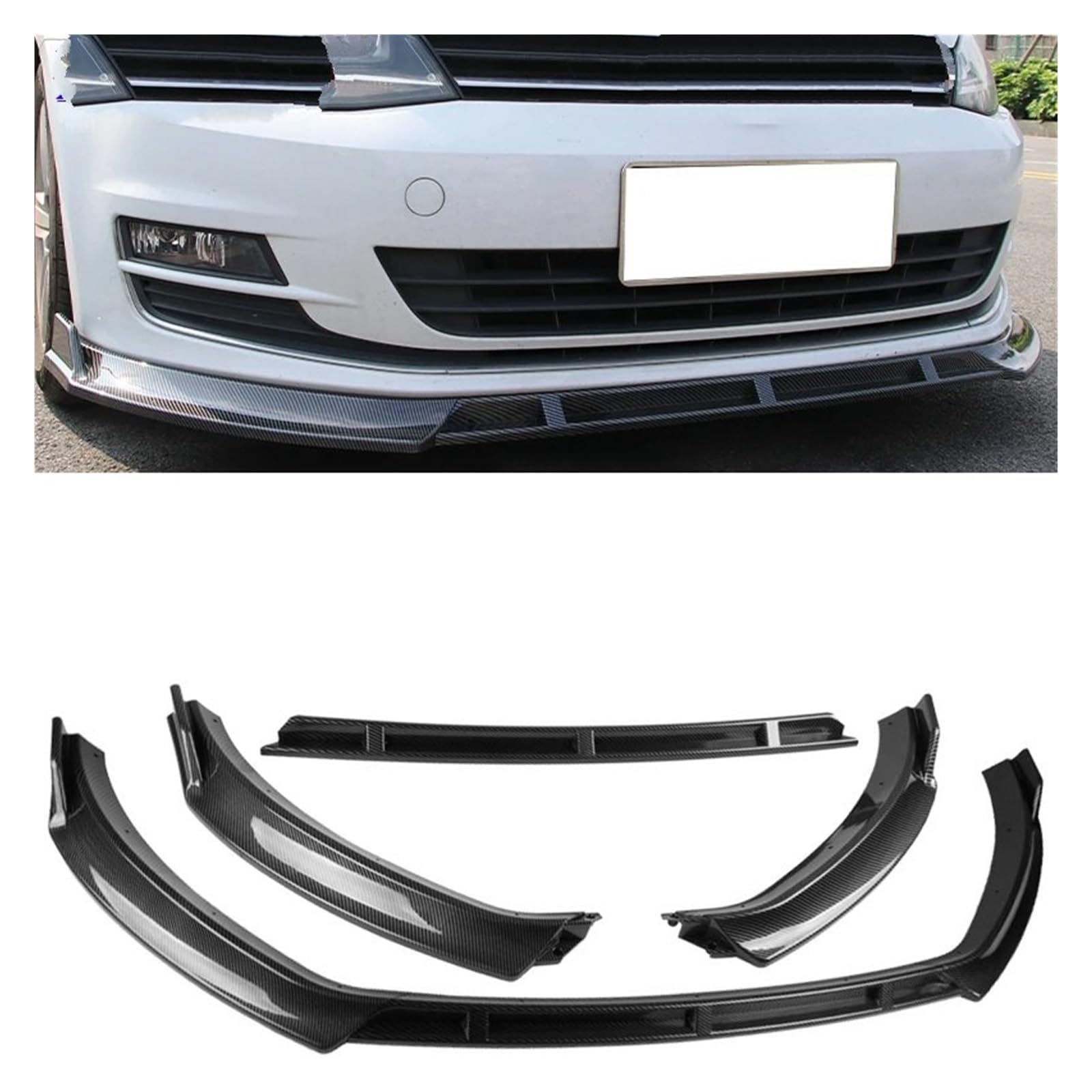 Frontlippe Spoiler Für Golf 7 7.5 MK7 MK7.5 STANDARD Für TSI Für TDI 2012-2020 Für Maxton Style Frontstoßstange Splitter Lippendiffusor Body Kit Spoilerschutz Frontstoßstange Spoiler(7 Carbon Fiber Lo von OEXRIGRU