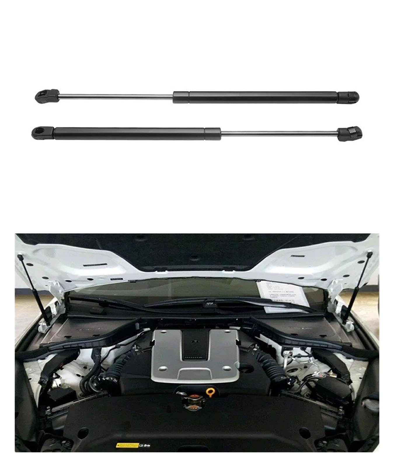 Gasdruckfeder Dämpfer Für Infiniti Q50 2014 2015 2016 2017 2018 Stützstreben Austauschbare Zubehör Auto Fronthaube Hinten Stamm Heckklappe Lift Stangen Motorhaubendämpfer(Front Hood Struts) von OEXRIGRU