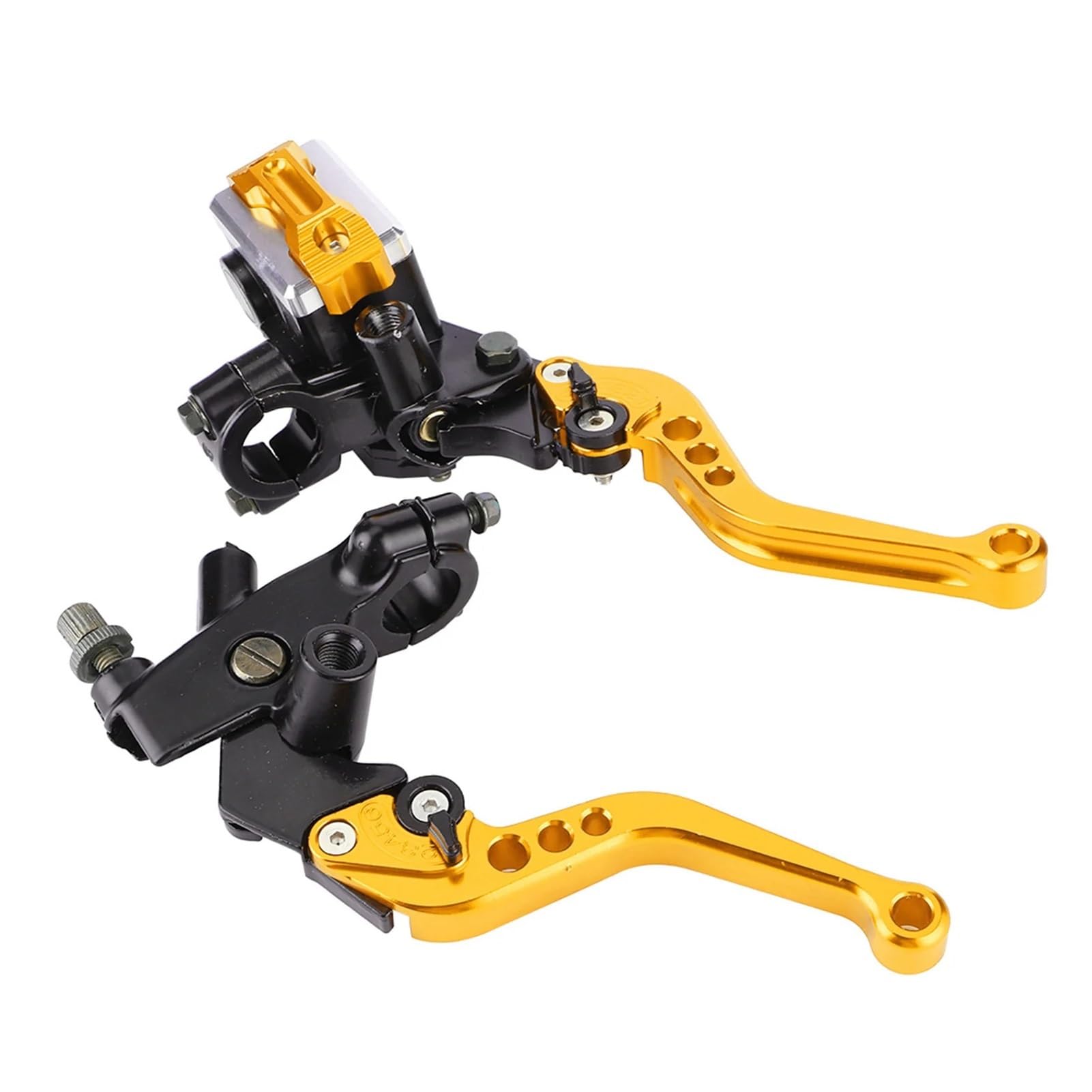 OEXRIGRU BremsKupplungshebel 7/8"(22mm) Universal-Motorrad-Bremskupplungs-Hauptzylinder-Reservoirhebel, 1 Paar Kupplungsbremshebel(Yellow) von OEXRIGRU