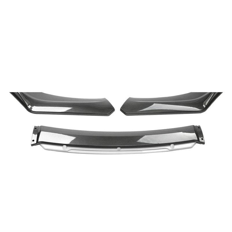 OEXRIGRU Frontlippe Spoiler Universal Auto Front Stoßstange Lip Body Kit Spoiler Carbon Fibe Dekorative Streifen Stoßstange Canard Lip Splitter Frontstoßstange Spoiler(Carbon Fiber White) von OEXRIGRU