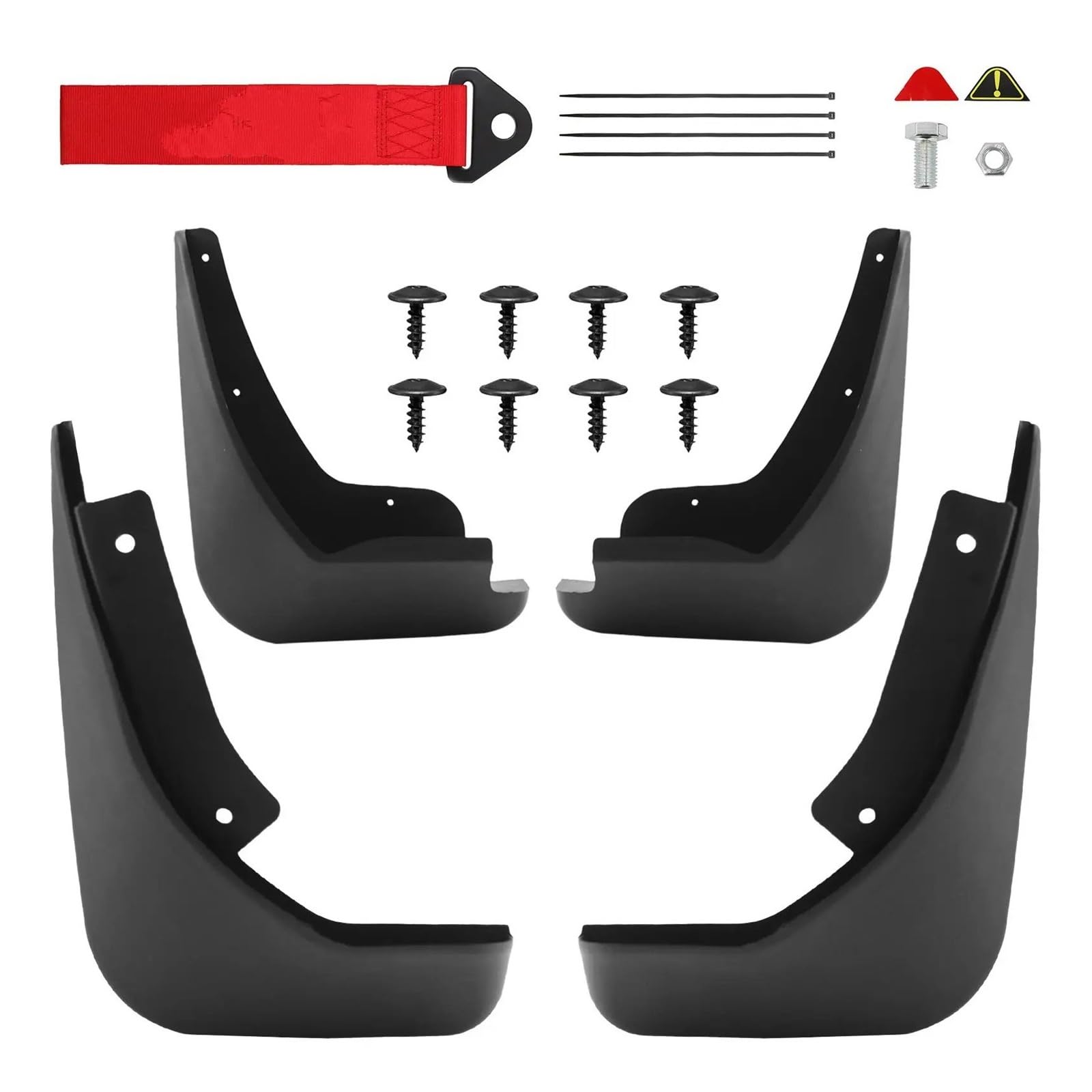 Schmutzfänger Für Ford Für Fiesta Mk7 2009-2019 Auto Schmutzfänger Kotflügel Mit Tow Strap Für Fender Schmutzfänger Vorne Hinten Spritzen Schutz Spritzschutz(with Rope) von OEXRIGRU