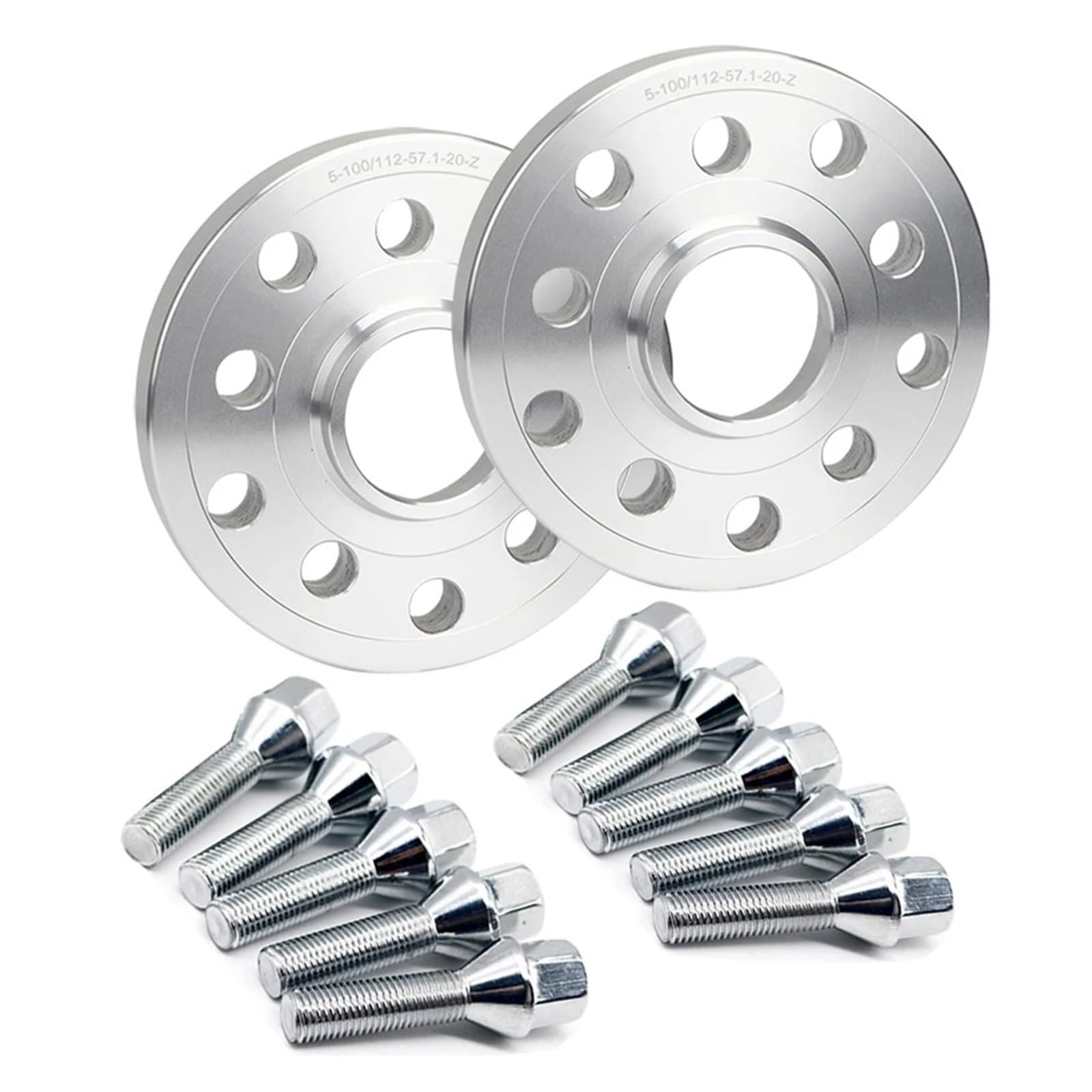 Spurverbreiterungen Für A1 A2 A3 A4 A6 A8 TT Q2 Q3 Q5 Q6 Q7 Q8 15mm Geschmiedet Aluminium Auto Rad Spacer 2 Stück Spurverbreiterung(Silver 40mmcone bolt) von OEXRIGRU