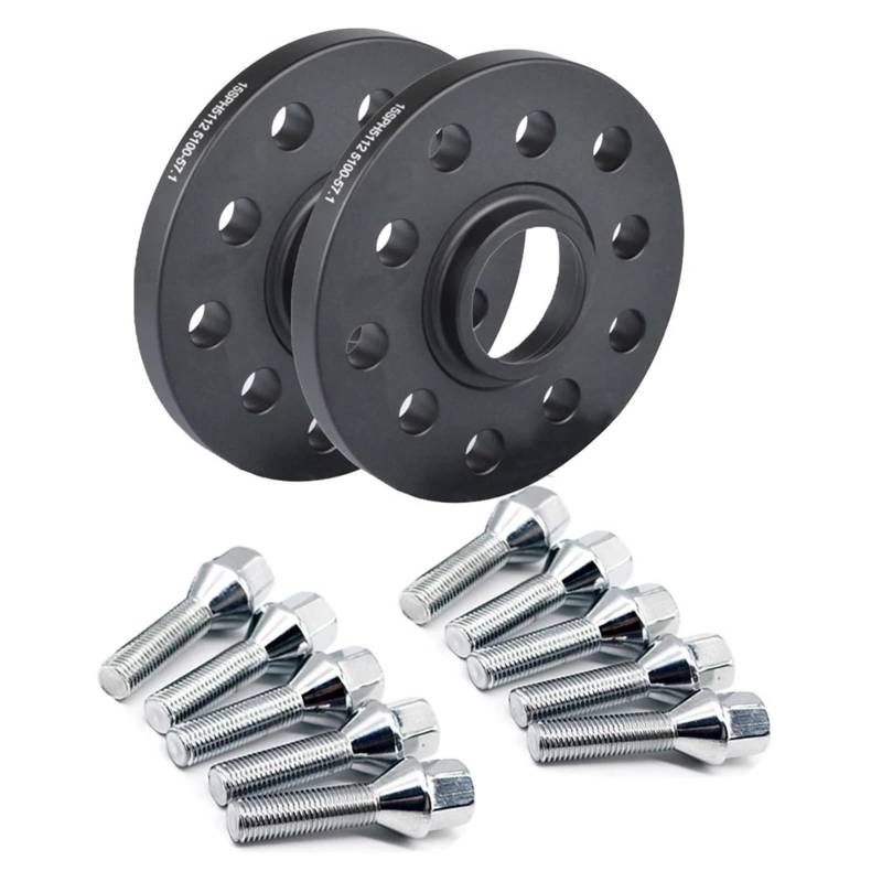 Spurverbreiterungen Für VW CC Für Golf Für Passat Für Candy Für Bora 15mm Geschmiedete Aluminium Auto Rad Spacer 2 Stück Spurverbreiterung(Black 40mmcone bolt) von OEXRIGRU