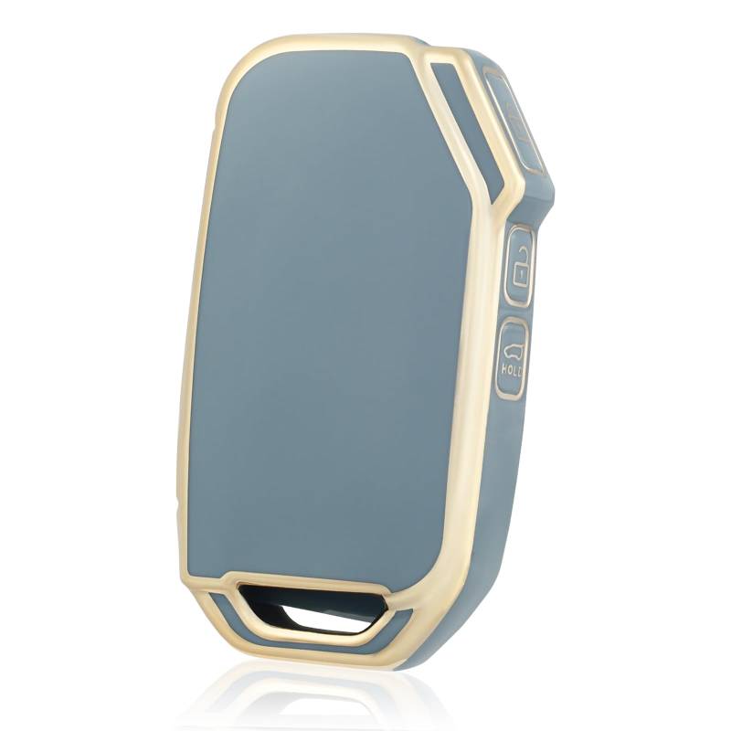 OFF WE GO Schlüsselhülle Cover für KIA Autoschlüssel Hülle für Ceed Cerato Soul Sportage Sorento Stinger Rio Optima NIRO Forte 3 Tasten TPU Auto Schlüssel Schutzhülle Schlüsselbox Cover, Blau Gold von OFF WE GO