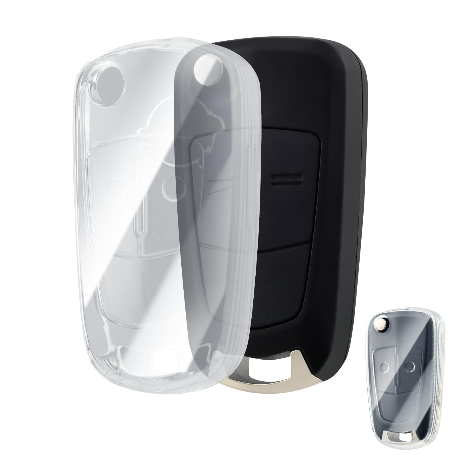 OFFCURVE Schlüsselhülle Transparent Autoschlüssel Hülle, Schlüsselcover Schlüsselgehäuse für Opel Vauxhall Astra Zafira Adam Insignia Mokka Corsa Signum Tigra Meriva von OFFCURVE