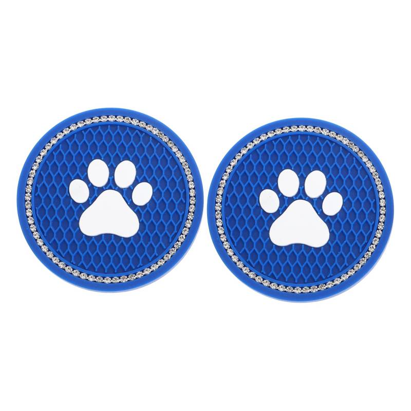 OFFSCH 2 STK Auto Achterbahn Getränkehalter für Autozubehör Tassenuntersetzer für den Tisch car Coasters Auto becherhalter Untersetzer für Autobecher rutschfeste Untersetzer PVC Blue von OFFSCH