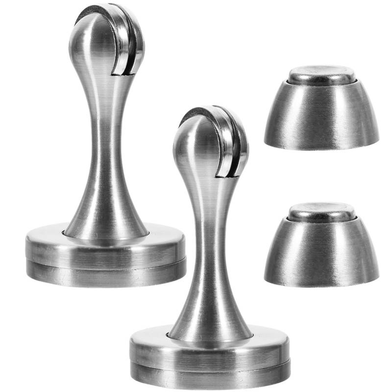 OFFSCH 2 Stk magnetischer Türstopper magnetische Tür Bodentürstopper Türstopper für die Bodenmontage Türfeststeller stoppt Türstopper aus Edelstahl Türstopper aus Metall Eisen Silver von OFFSCH