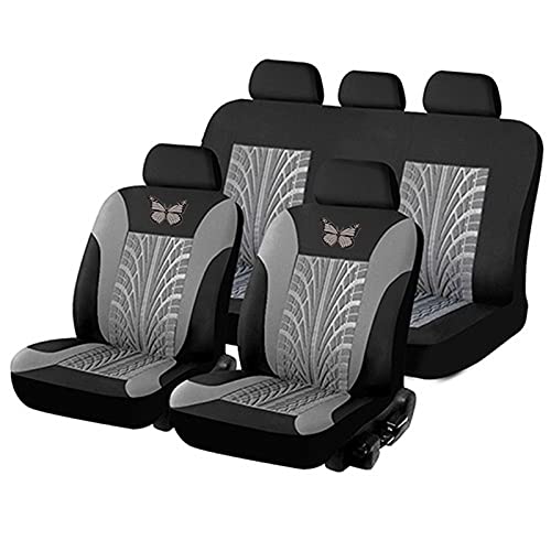 OFFT Auto Sitzbezüge Sets für Chevrolet Cruze 2009-2016 5 Sitze, Bequem und Atmungsaktiv Waschbarer Stoff Autositzbezüge, Vordersitze Rücksitzschoner Innenraum Zubehör,E Grey von OFFT