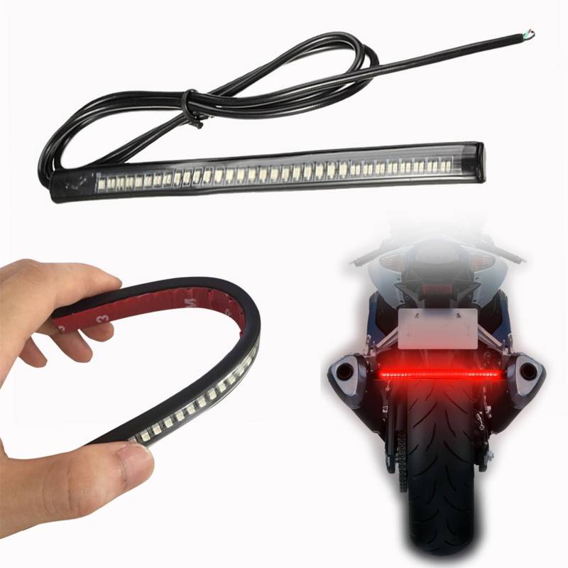 OFKPO Motorrad Endstück LED Rücklicht Streifen,Signal Licht Streifen Wasserdichtes 48SMD Universal Licht von OFKPO