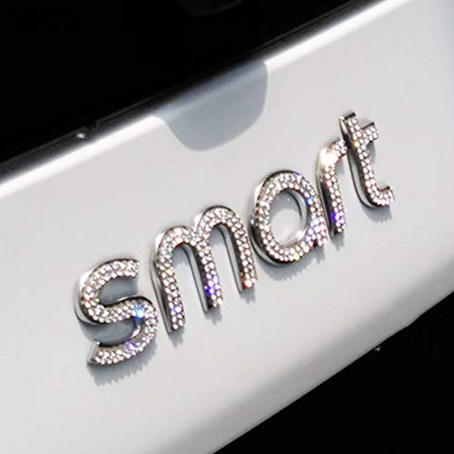 Auto Heck Logo Buchstaben Diamant Aufkleber, FüR Smart 453 Fortwo Forfour, GläNzender Aufkleber, Pastenfolie, Styling, Retrofit-AußEndekorationszubehöR von OFUNGO