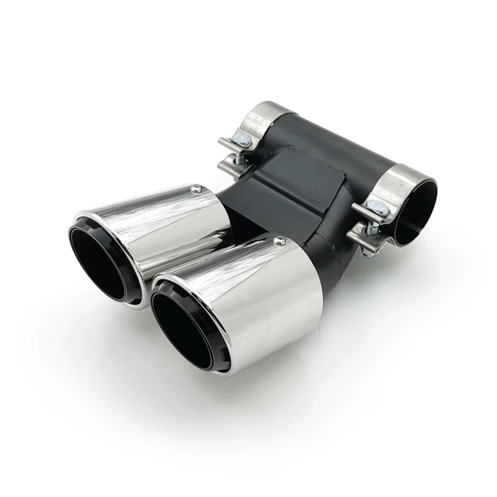 Endrohrblenden 1 PCS Doppel Auto Auspuffblende Für Cayman Für 987 Für Boxster Schalldämpfer Spitze Endrohr Auspuffanlage Düse Auto Auspuffblende(Silver C) von OGJFD