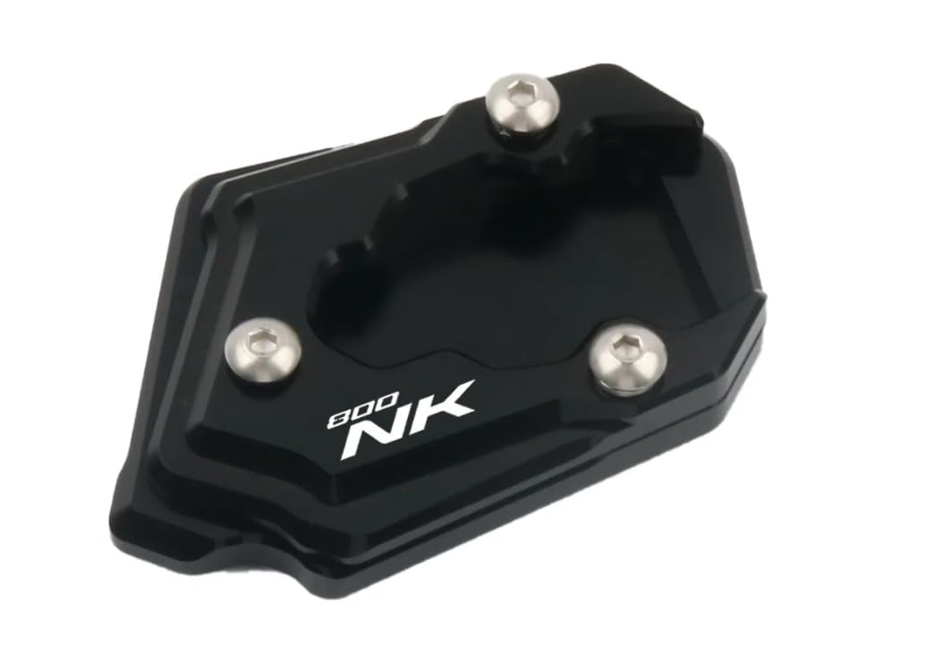 Motorradplatte Anti-Rutsch-Seitenständer-Pad Pad Pedal Seitenständer Pad Vergrößerter Ständer Kompatibel mit CFMOTO 800NK 2024 2025 Aluminium CNC-gefräst eloxiert(Black) von OGLYZMKW