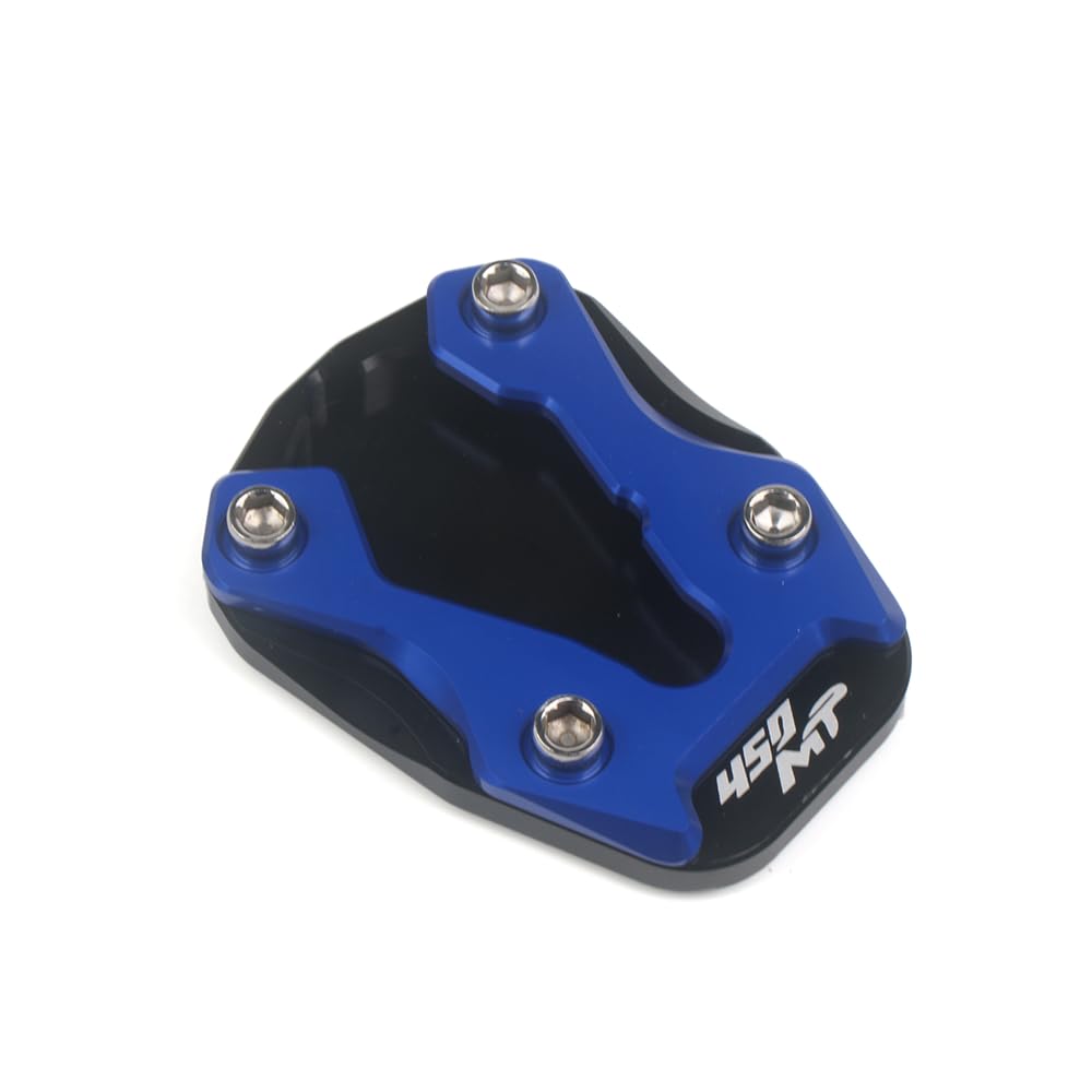 Motorradplatte Anti-Rutsch-Seitenständer-Pad Pedal-Seitenständer-Pad, vergrößertes Kickstand-Pad, kompatibel mit CFMOTO Ibex 450 2025, Aluminium, CNC-gefräst, eloxiert(Blue) von OGLYZMKW