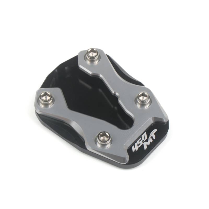 Motorradplatte Anti-Rutsch-Seitenständer-Pad Pedal-Seitenständer-Pad, vergrößertes Kickstand-Pad, kompatibel mit CFMOTO Ibex 450 2025, Aluminium, CNC-gefräst, eloxiert(Silver) von OGLYZMKW