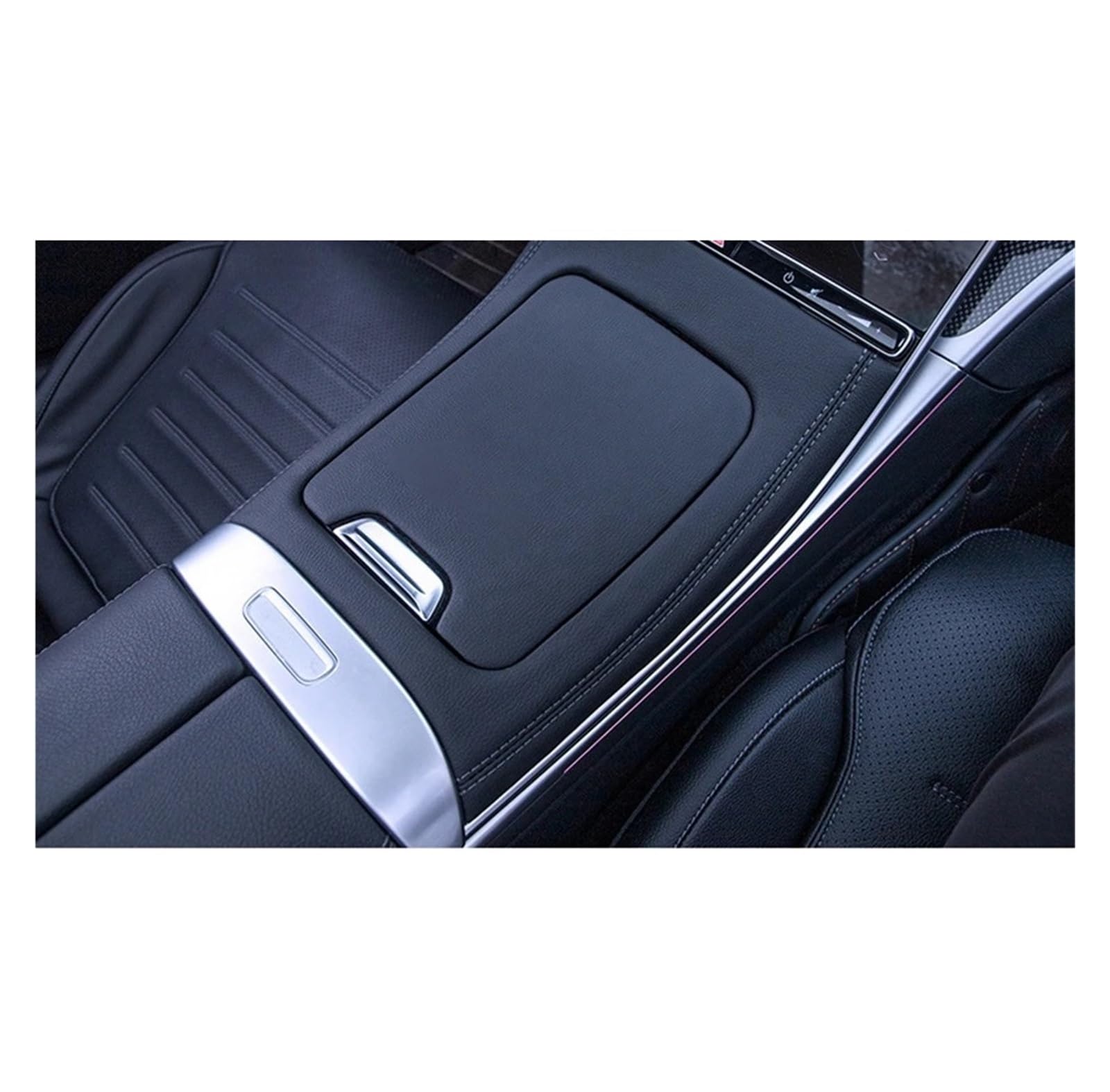 OGONGXM Aufbewahrungsbox for die zentrale Steuerung der Armlehne, PU-Leder-Pad, Mattenbezug, Zubehör, kompatibel mit Mercedes Benz GLC-Klasse X254 GLC260 GLC300 2023 2024(PU Leather Style) von OGONGXM