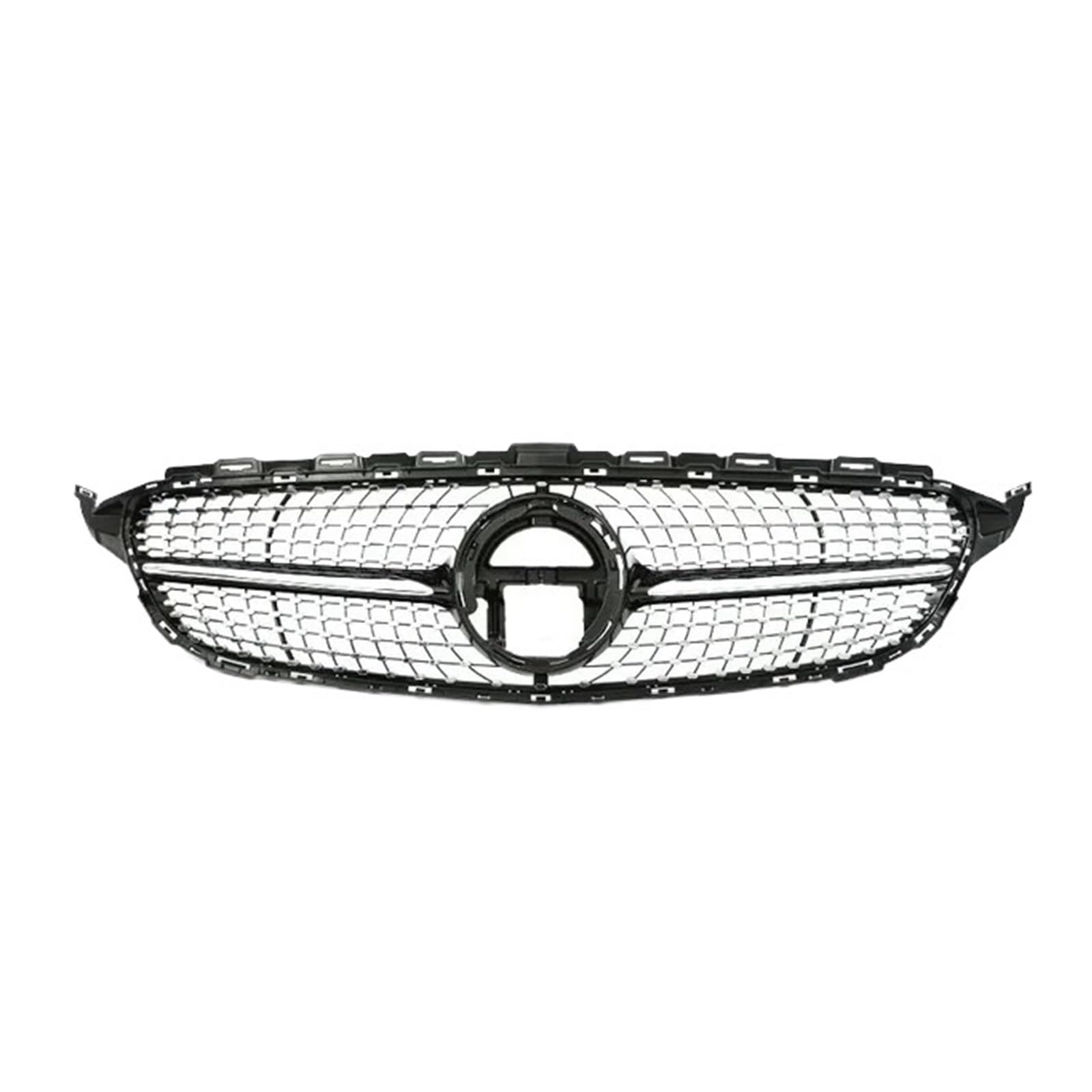 OGONGXM Frontstoßstangen-Facelift-Kühlergrill kompatibel for Benz C-Klasse W205 Diamant AMG GT E63S Silber-Schwarz-Grill 2019-2021 C180 C200 C300 C350(19-21Diamond Without) von OGONGXM