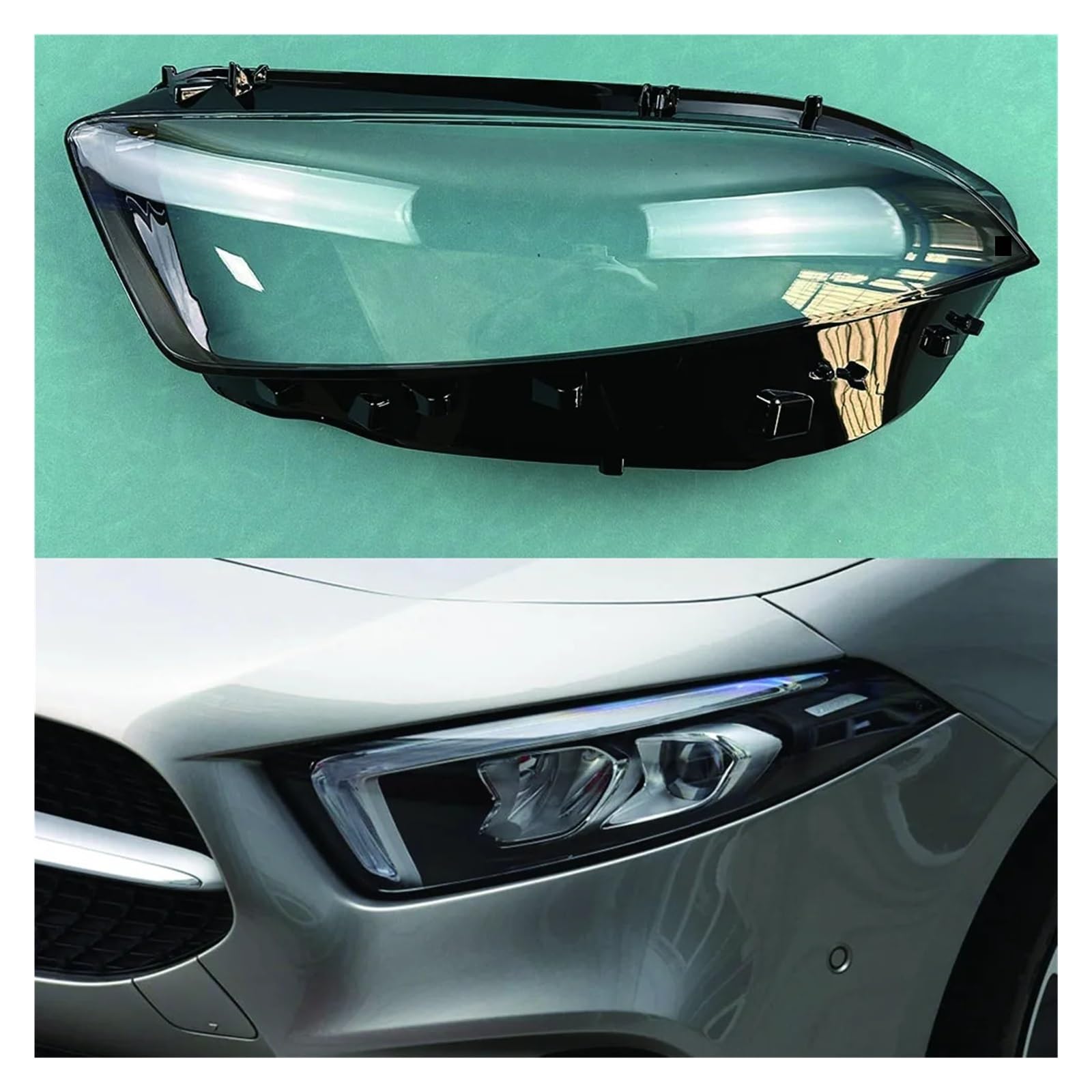 OGONGXM Kompatibel for Mercedes-Benz W177 A-Klasse A180 A200L 2019-2021 Autoscheinwerferabdeckung Lampenabdeckung Lampenschirm Lampenglaslinsengehäuse Auto-Lichtkappen(Left) von OGONGXM