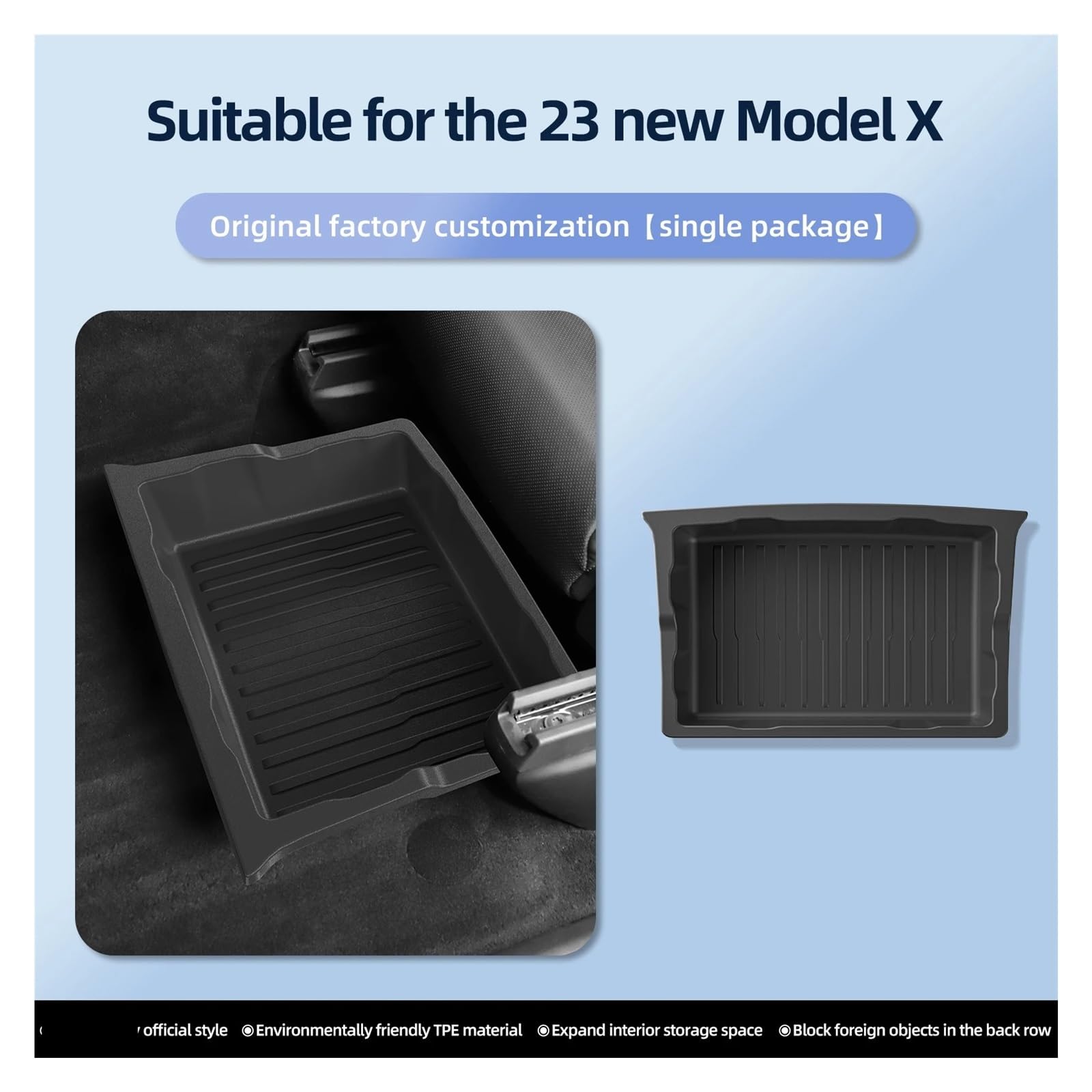 OGONGXM Kompatibel mit Tesla Model Y Aufbewahrungsbox unter dem Sitz, Auto-Innenausstattung, Schubladen-Organizer, Model X, untere Aufbewahrungsbox, 2023–2024(Model X Box 1PC) von OGONGXM