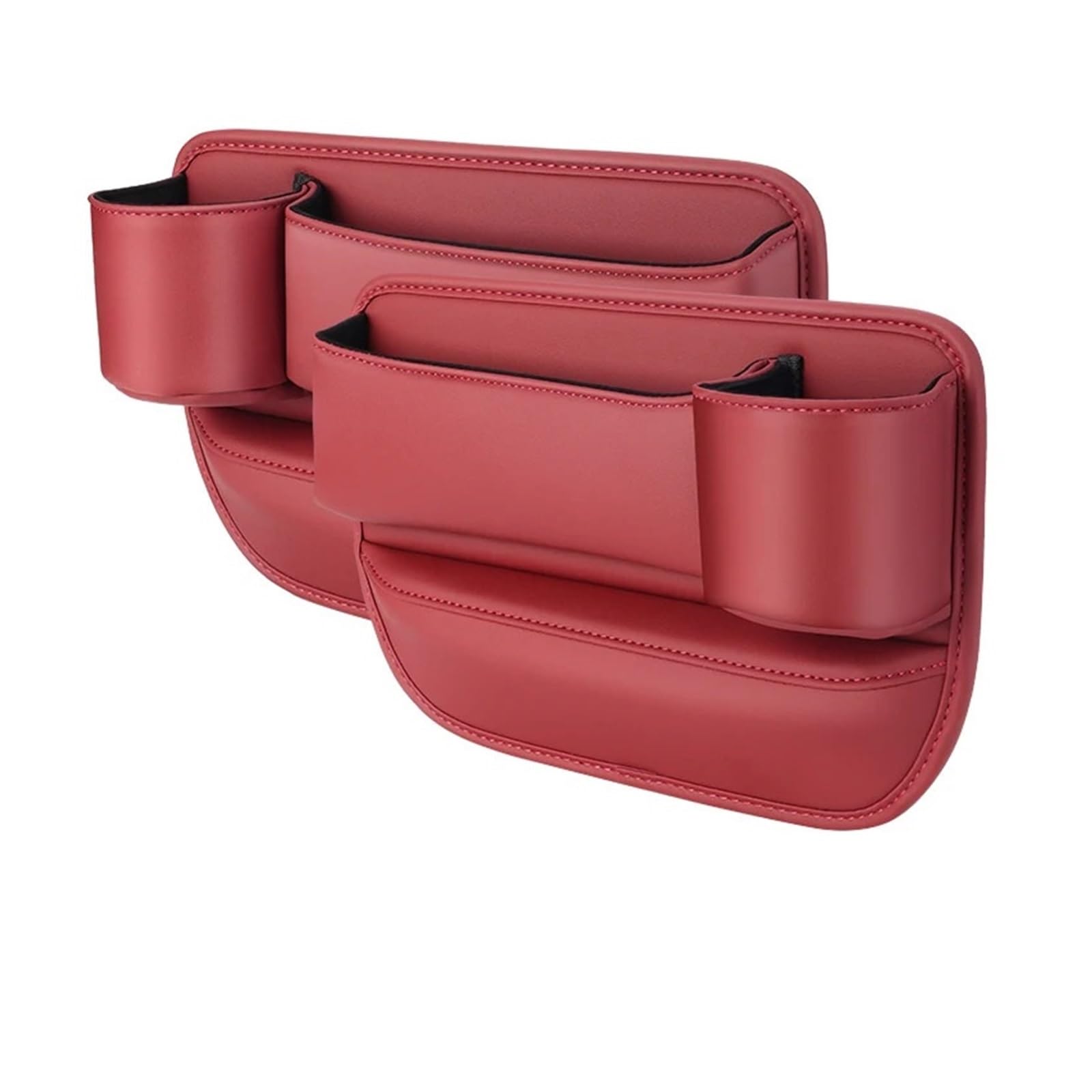 OGONGXM Multifunktions-Autositzlücken-Organizer, Aufbewahrungsbox, Tasche, Universal-Geldbörse, Schlüssel, Karten, Becher, Telefonhalter, Auto-Innenausstattung(1 Pair-Red) von OGONGXM