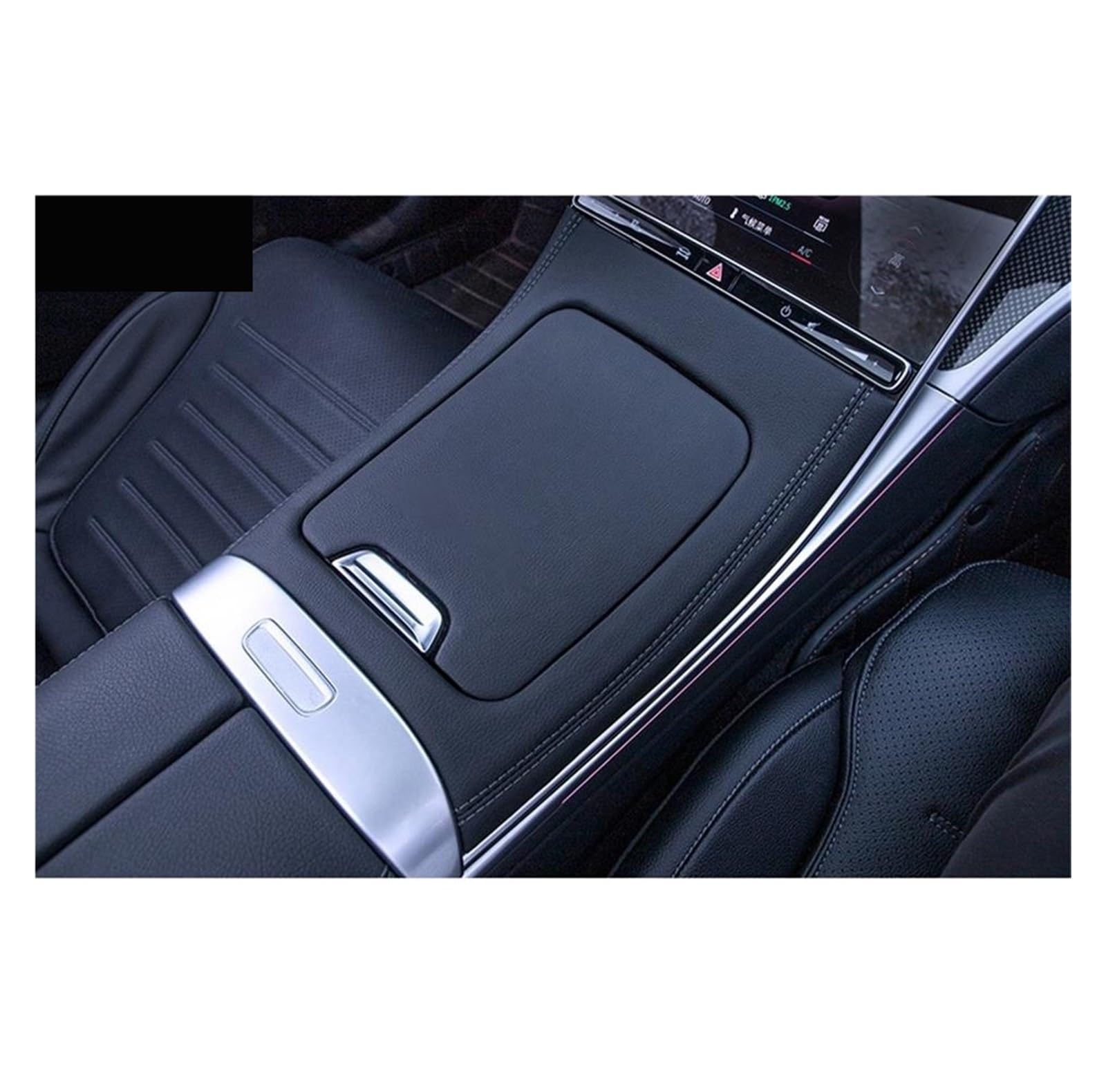 OGONGXM PU-Leder-Mittelkonsolen-Armlehnen-Aufbewahrungsbox-Pad-Matte-Abdeckungszubehör Kompatibel for Mercedes Benz GLC-Klasse X254 GLC260 GLC300 2023 2024(PU Leather Style) von OGONGXM