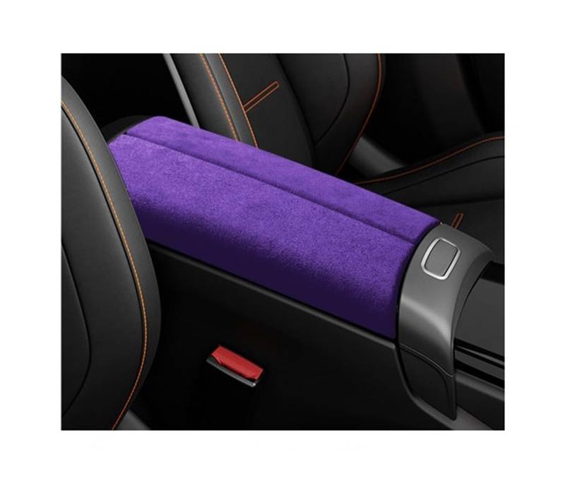 OGONGXM Ultrasuede Wildleder Wrap Lagerung Armlehne Box Panel Trim Abdeckung Kompatibel for Mercedes Benz CLA Klasse 2024 W118 C118 X118 CLA45 AMG 35 200 250(Purple) von OGONGXM