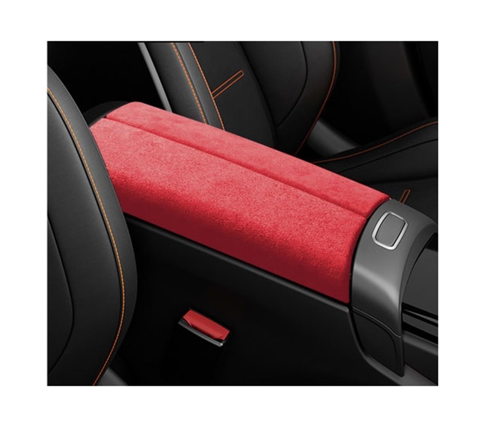 OGONGXM Ultrasuede Wildleder Wrap Lagerung Armlehne Box Panel Trim Abdeckung Kompatibel for Mercedes Benz CLA Klasse 2024 W118 C118 X118 CLA45 AMG 35 200 250(Red) von OGONGXM